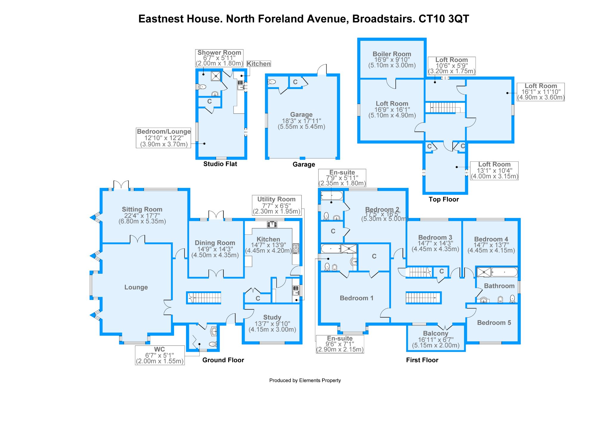 5 bedroom detached house For Sale in Broadstairs - Floorplan 1