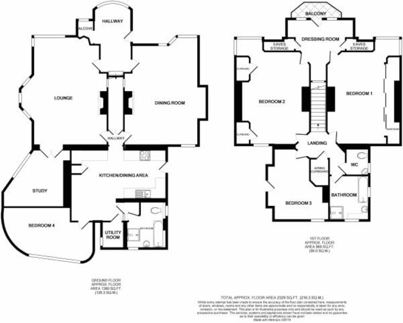 4 bedroom detached house For Sale in Broadstairs - Floorplan 1