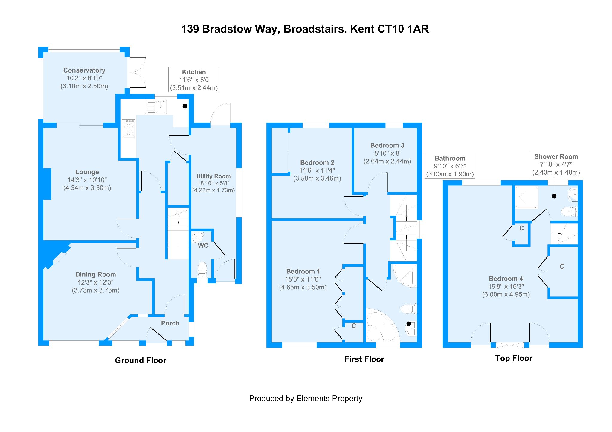 4 bedroom semi-detached house For Sale in Broadstairs - Floorplan 1