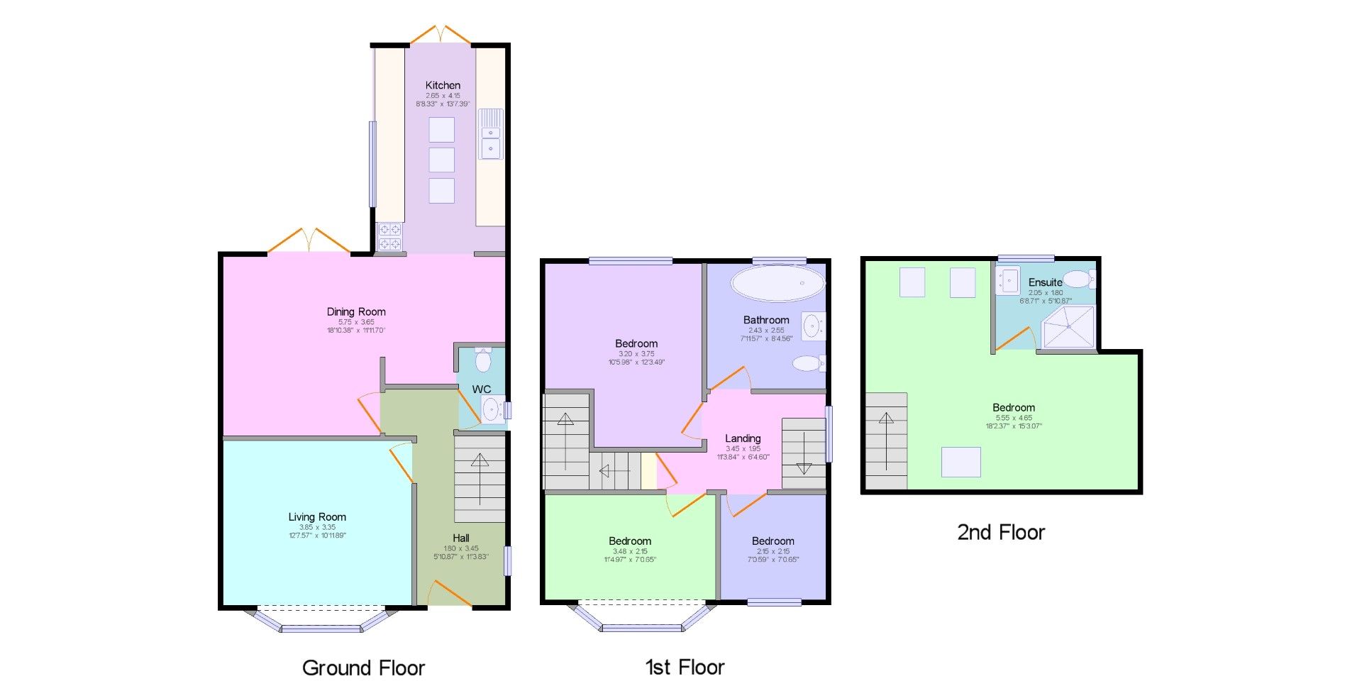 4 bedroom semi-detached house For Sale in Margate - Floorplan 1