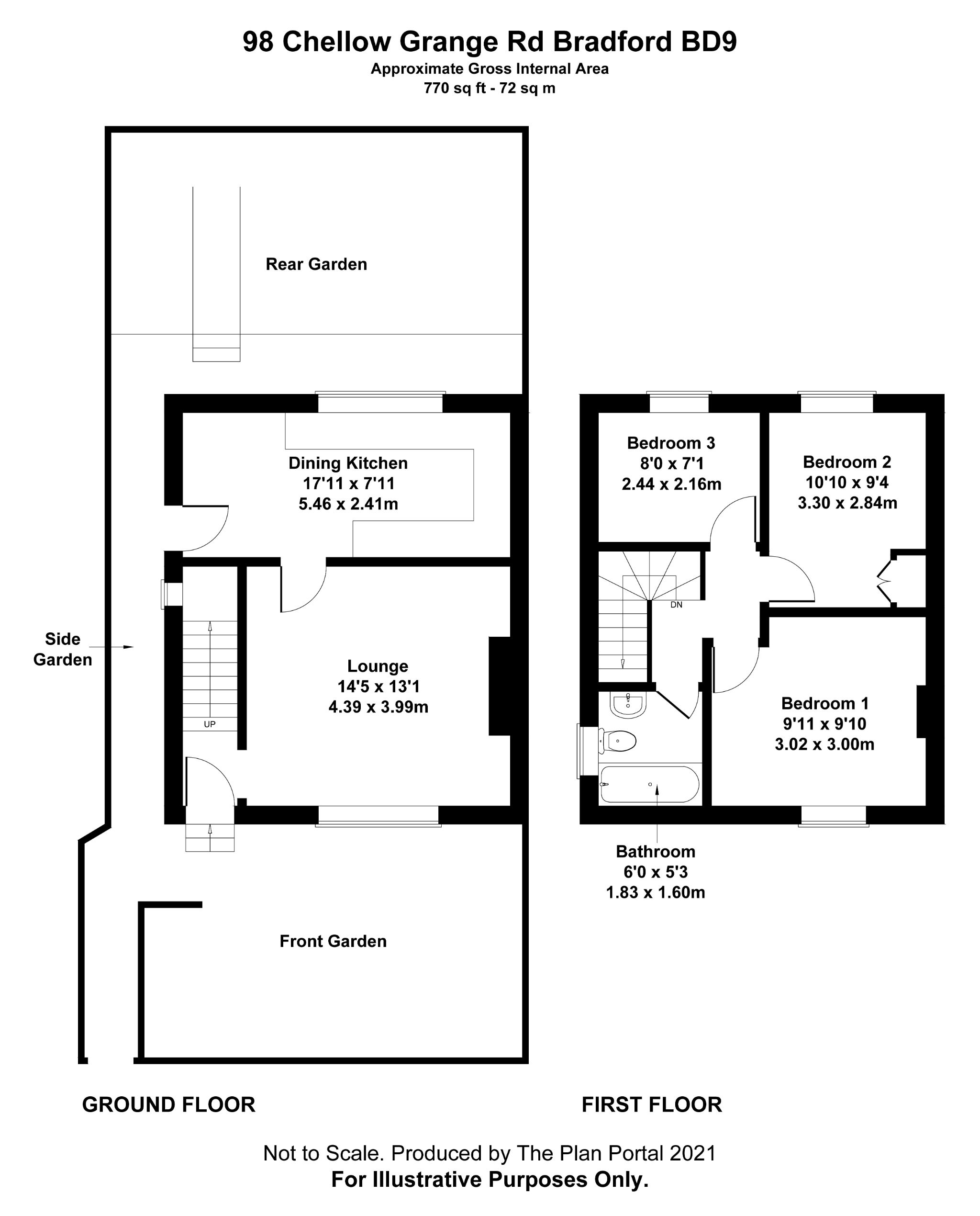 3 bedroom semi-detached house SSTC in Bradford - Floorplan 1.