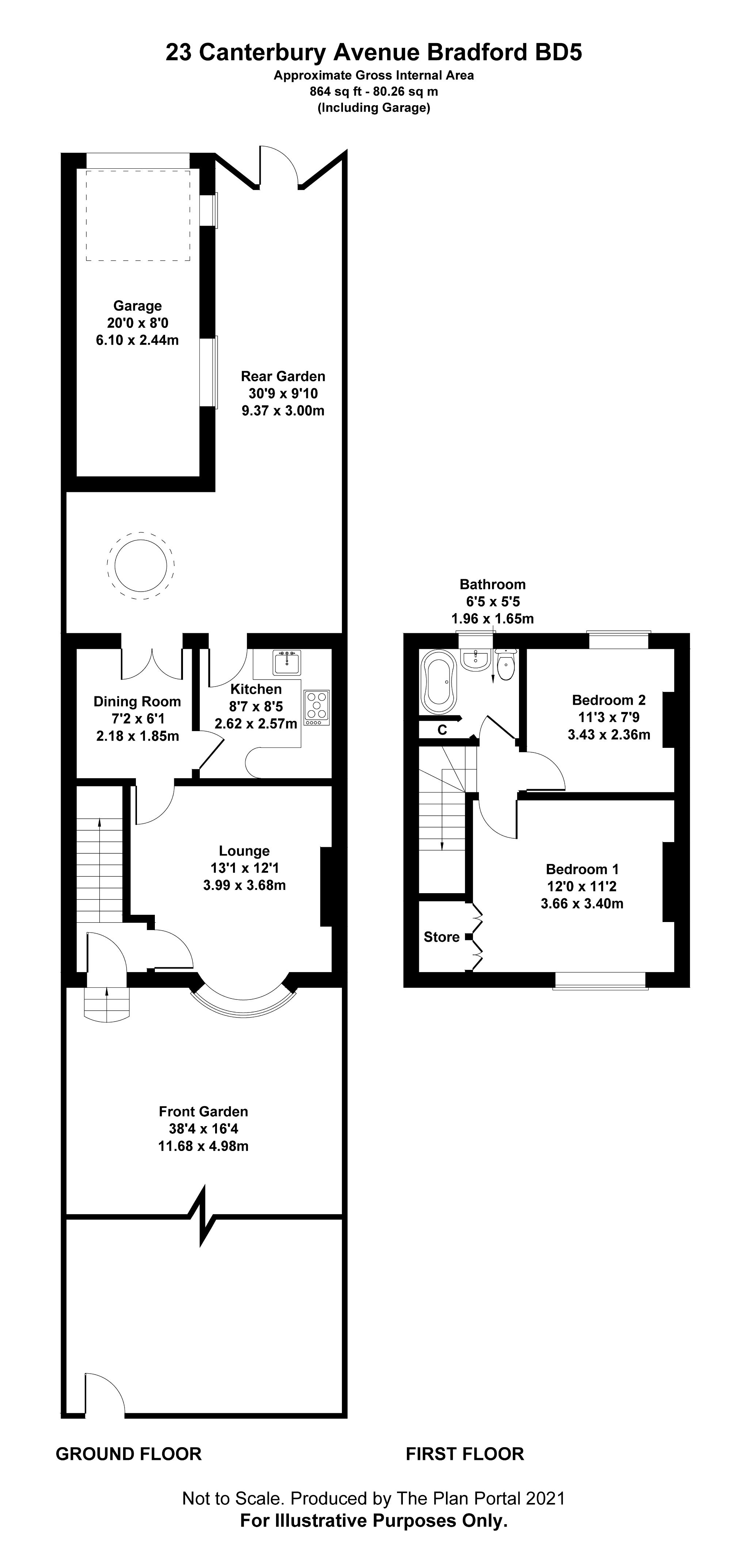 2 bedroom mid terraced house For Sale in Bradford - Floorplan 1.