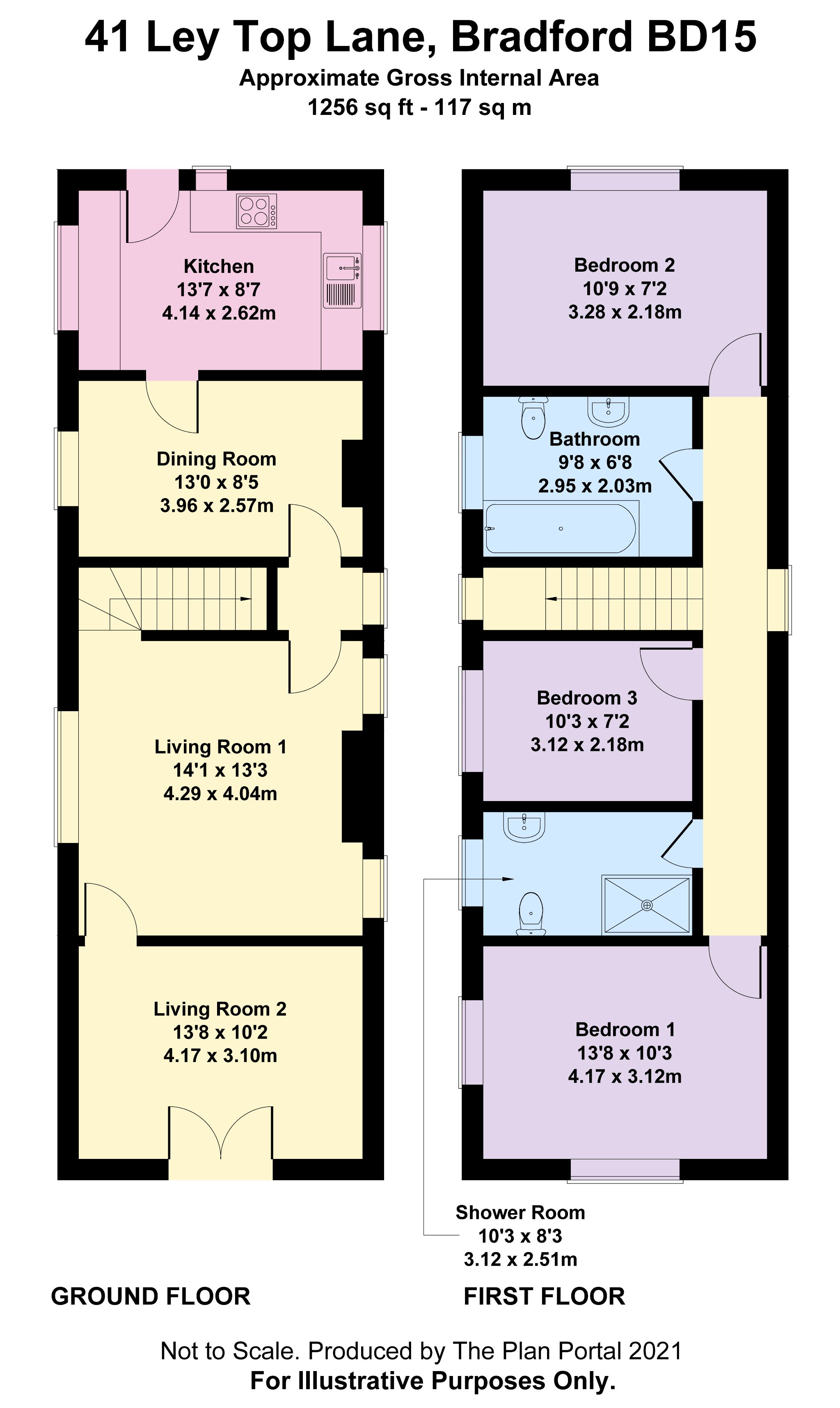 3 bedroom detached house For Sale in Bradford - Floorplan 1.