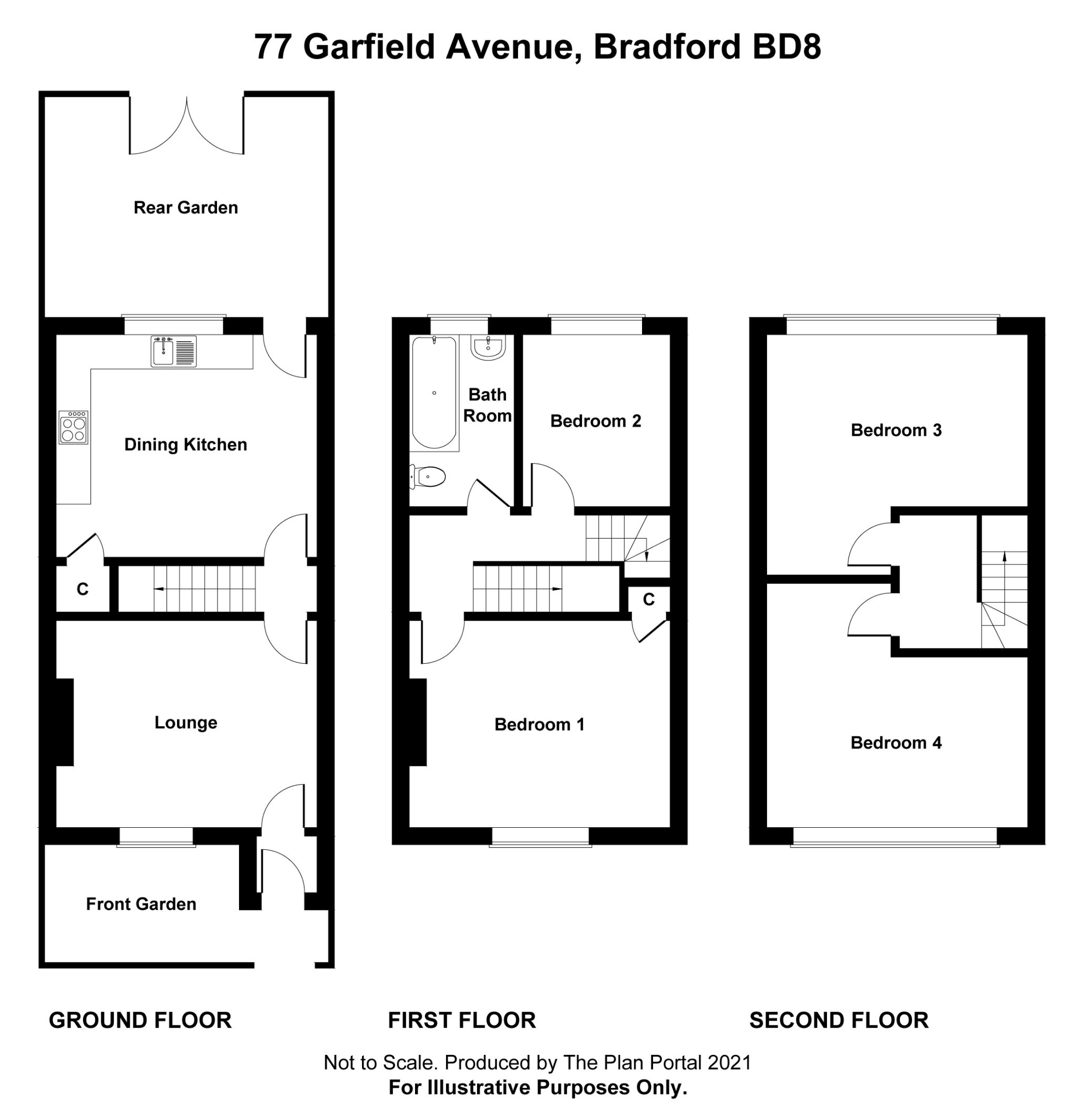 4 bedroom mid terraced house For Sale in Bradford - Floorplan 1.