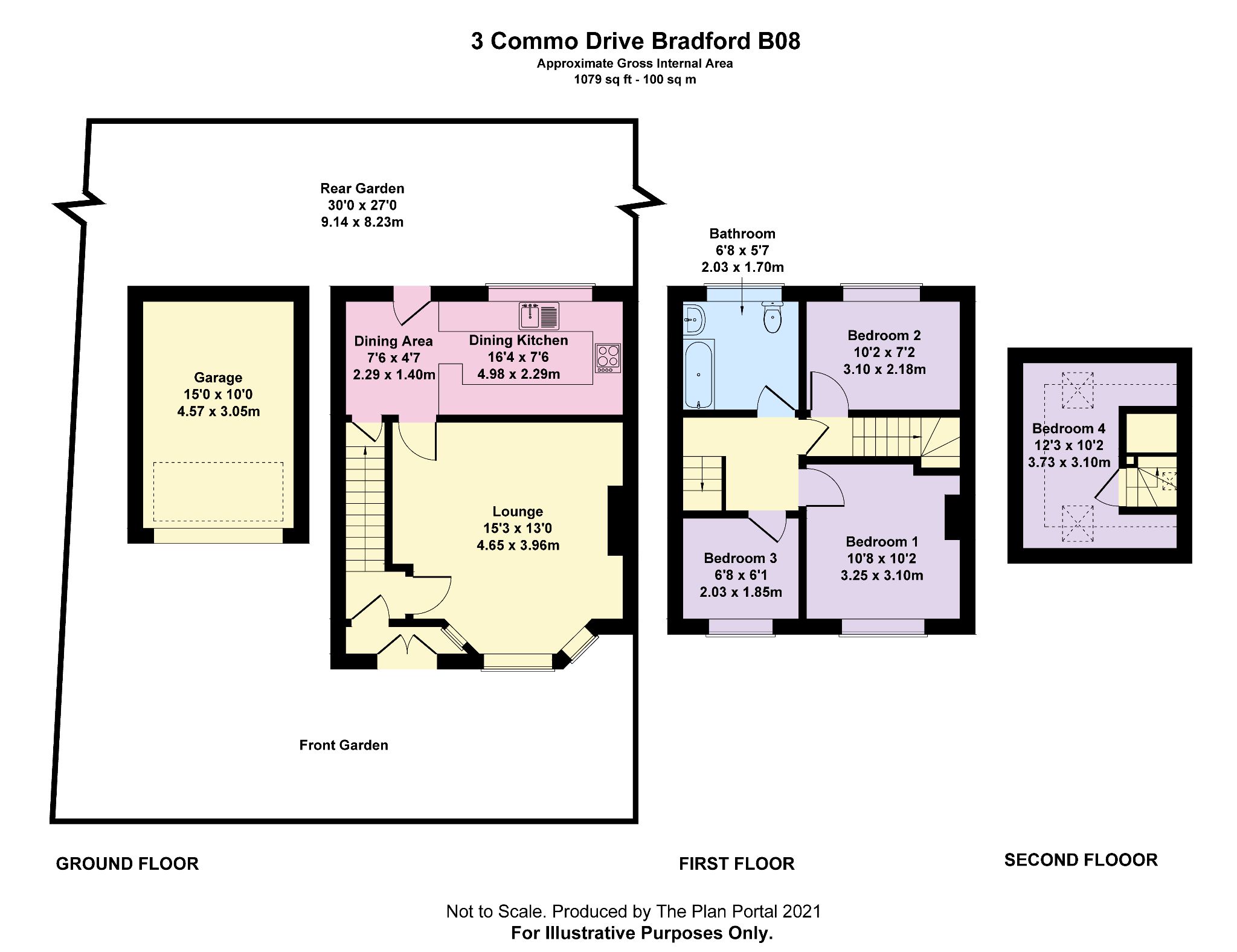 4 bedroom semi-detached house SSTC in Bradford - Floor Plan.