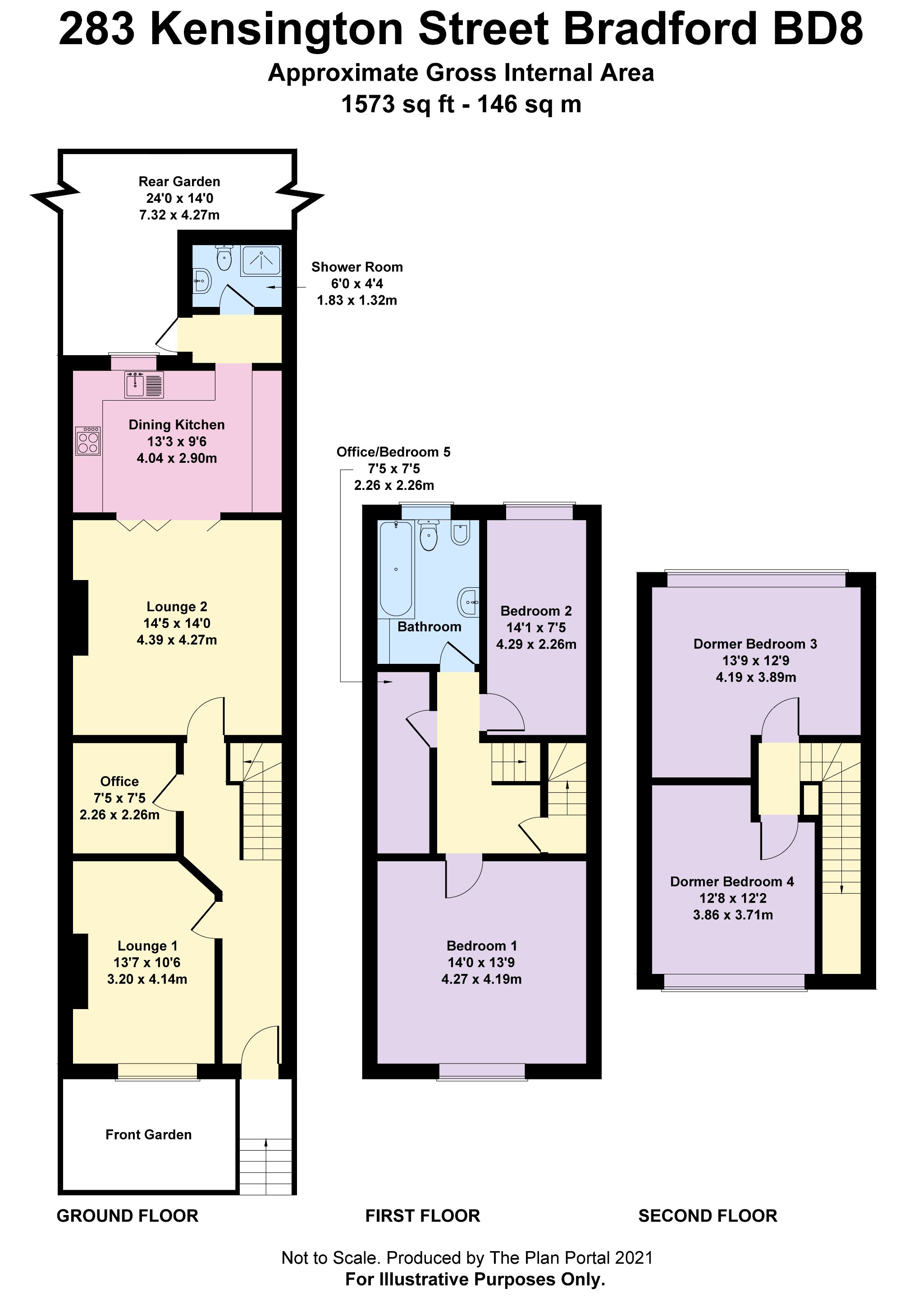 4 bedroom mid terraced house For Sale in Bradford - Floorplan 1.