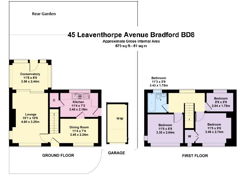 3 bedroom detached house Sold in Bradford - Floorplan 1.