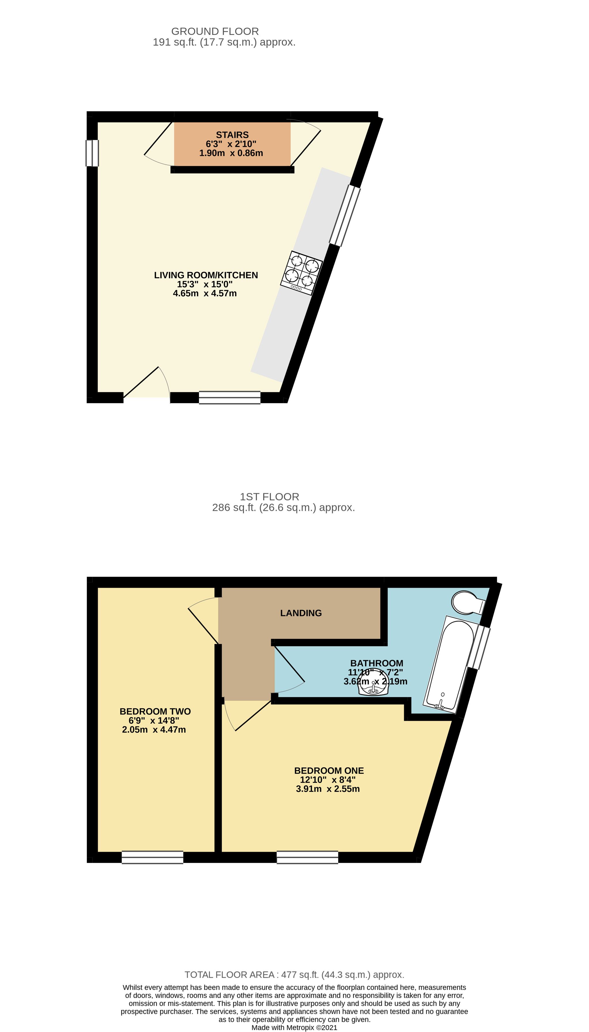 2 bedroom mid terraced house SSTC in Bradford - Floor Plan.