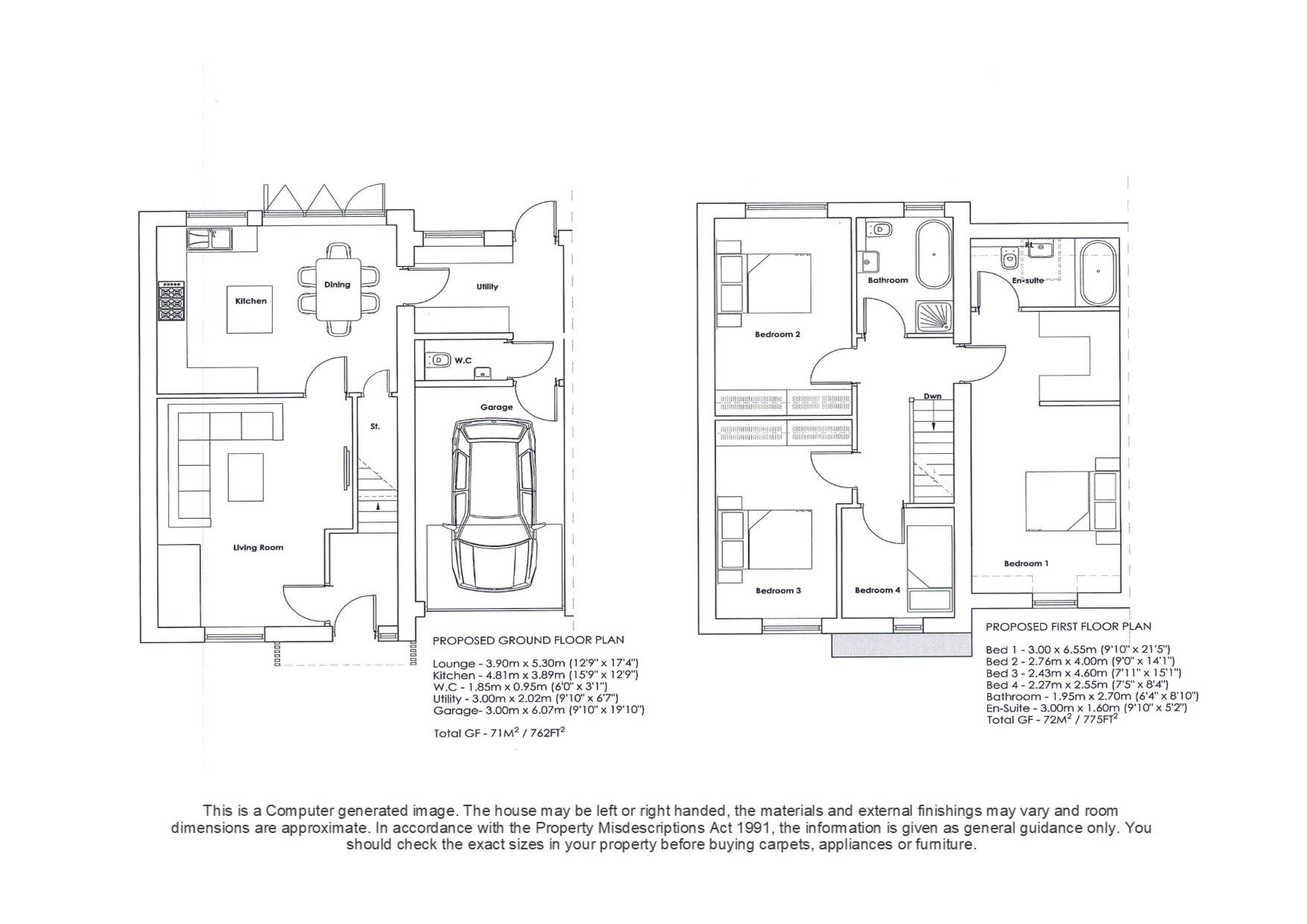 4 bedroom semi-detached house For Sale in Darwen - Floorplan 1