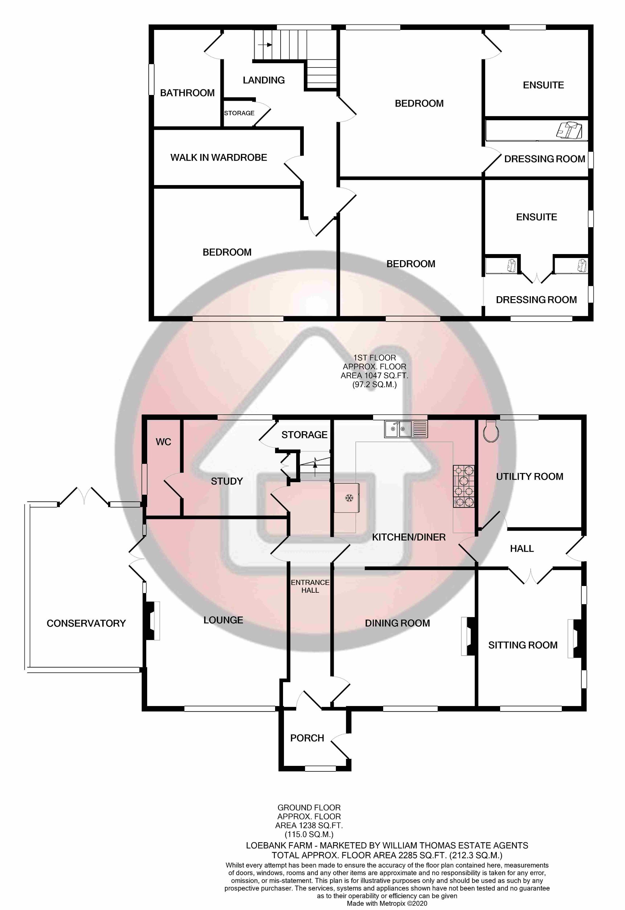 3 bedroom detached house For Sale in Bury - Floorplan 1