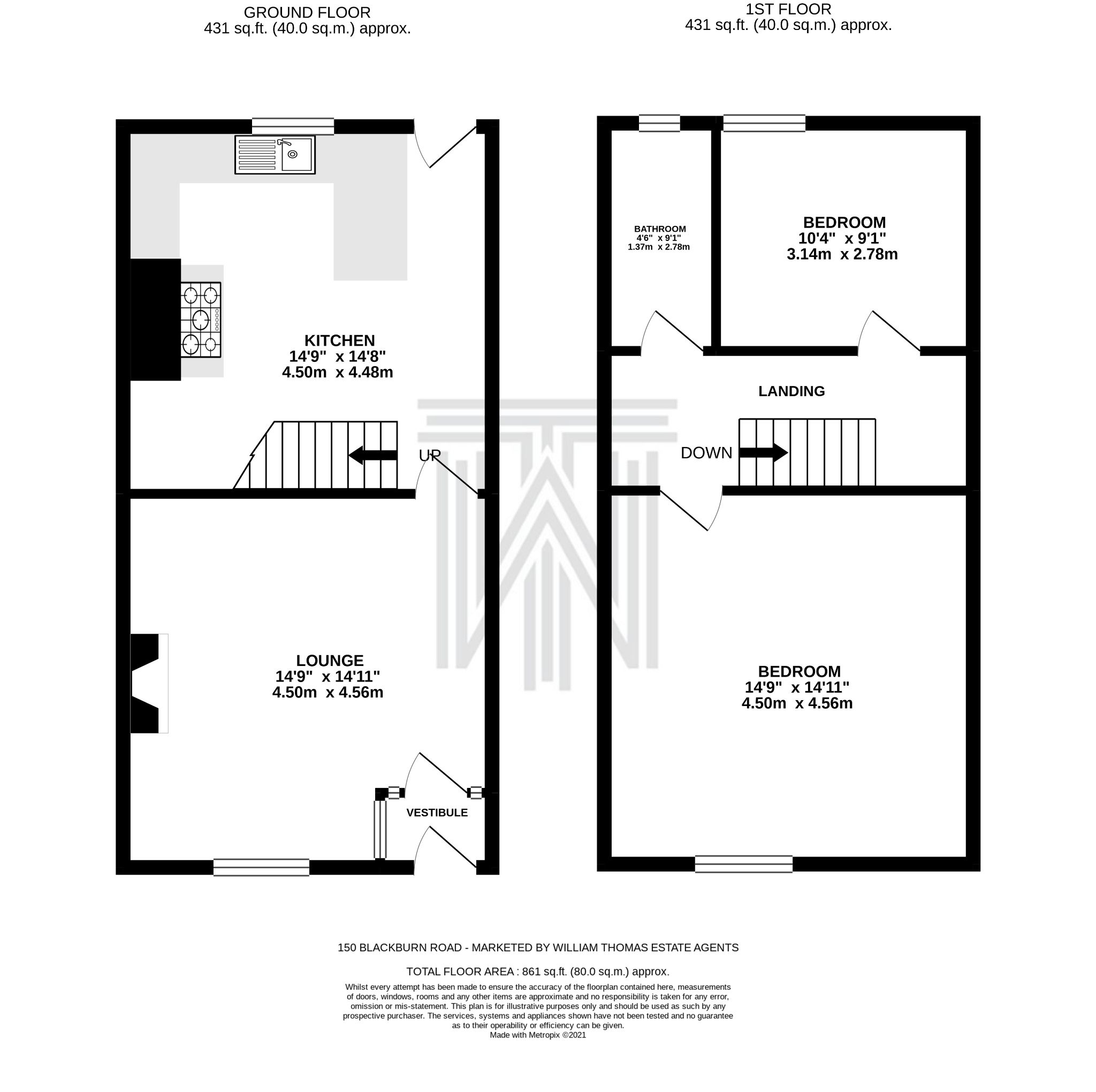 2 bedroom cottage house SSTC in Bolton - Floorplan 1