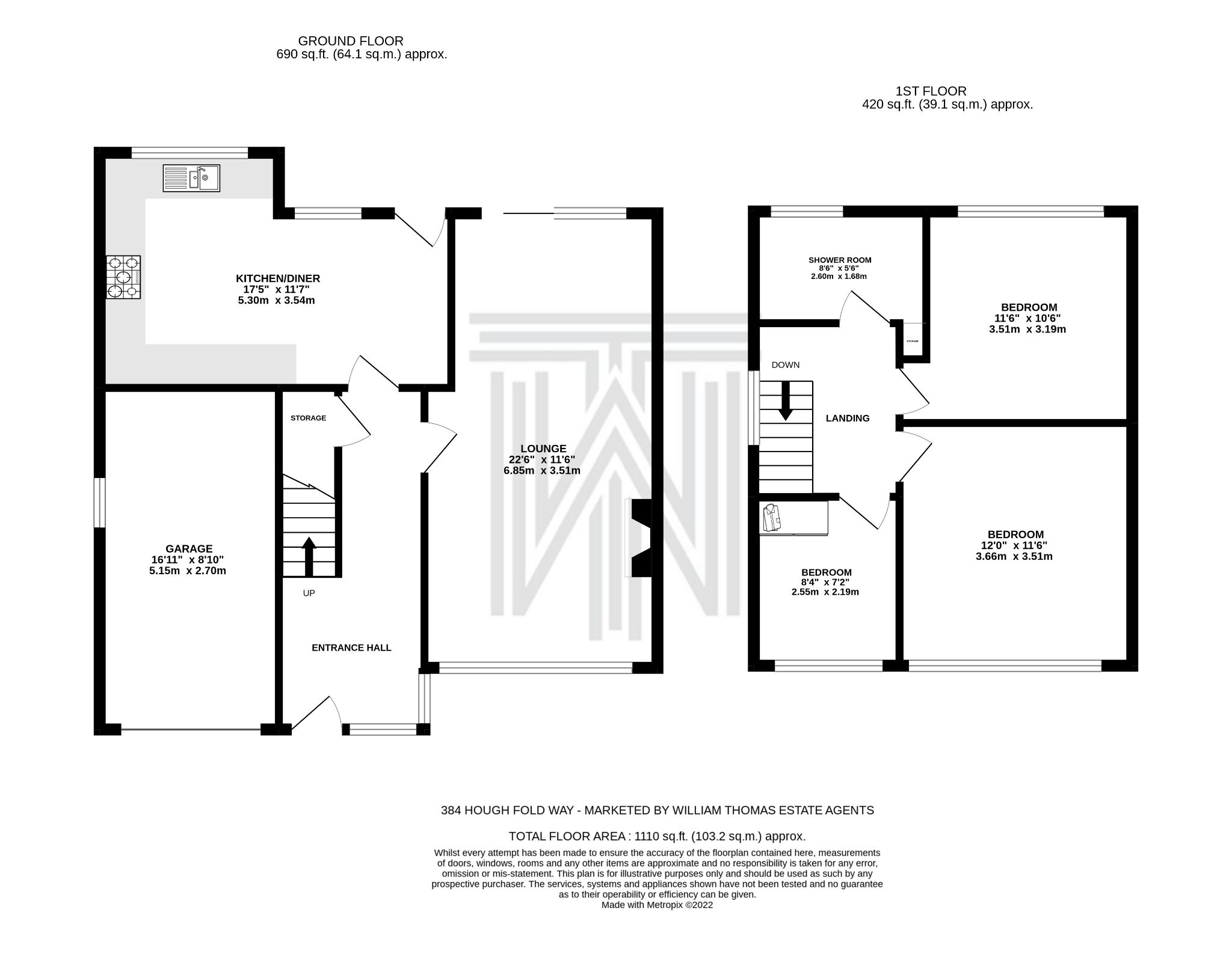 3 bedroom semi-detached house SSTC in Bolton - Floorplan 1