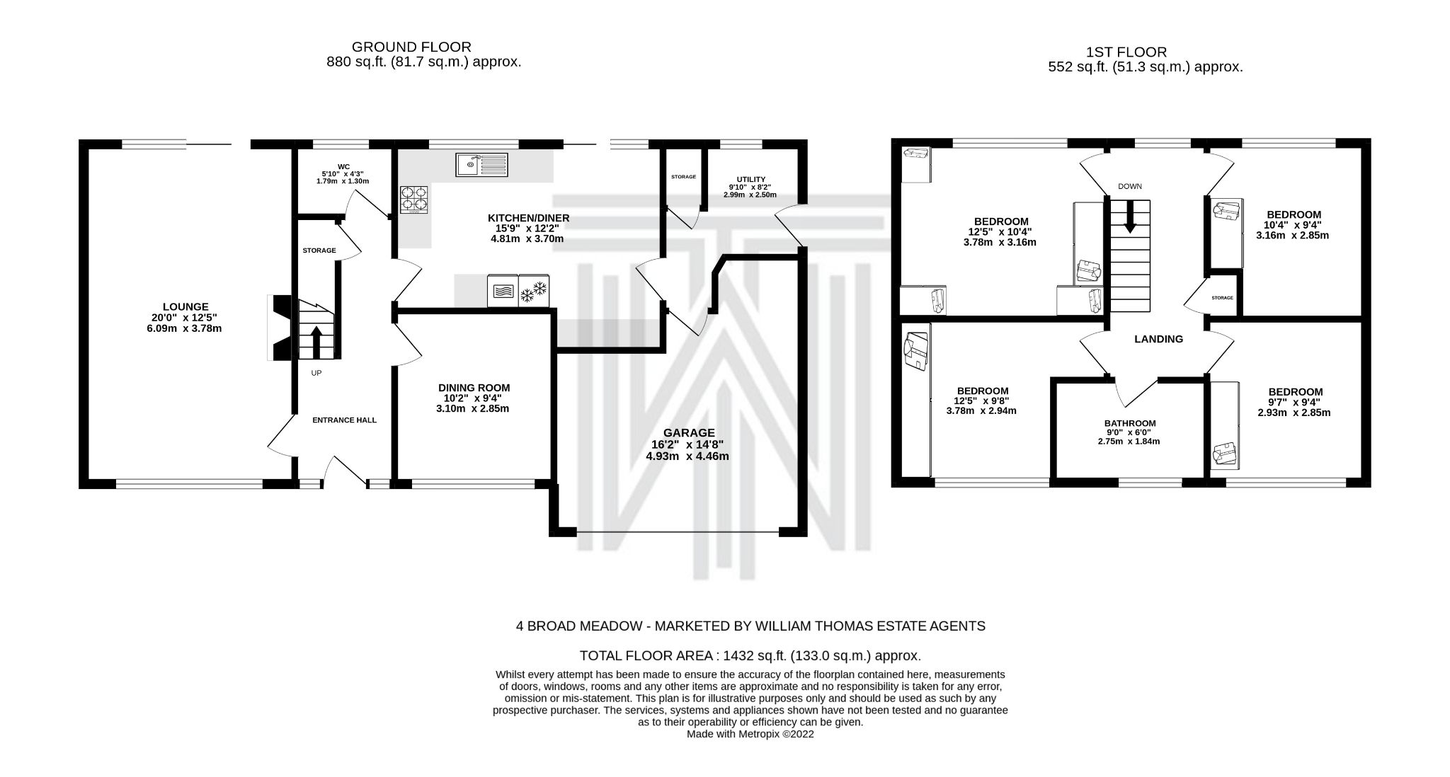 4 bedroom detached house Sale Agreed in Bolton - Floorplan 1