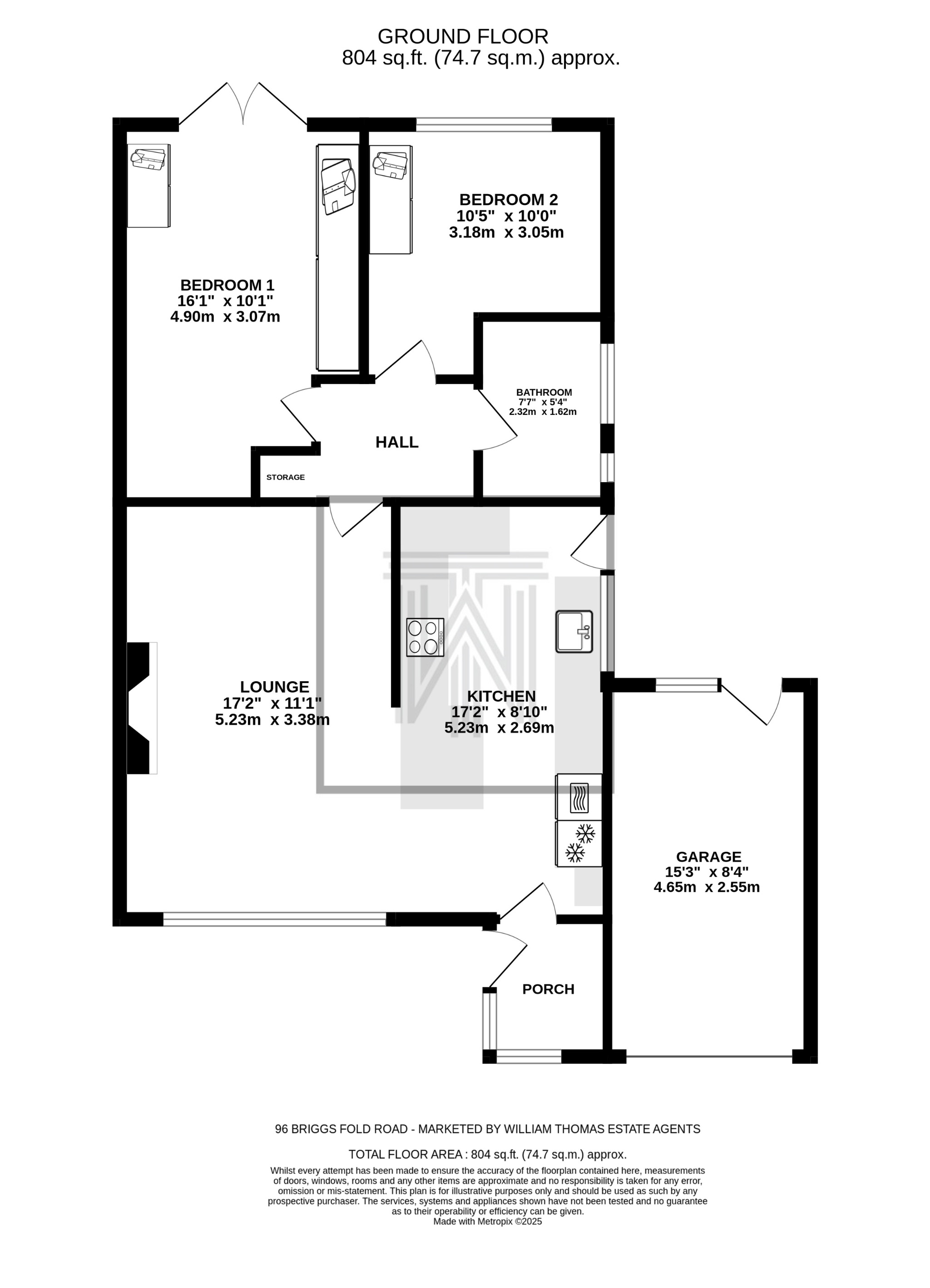 2 bedroom detached bungalow For Sale in Bolton - Floorplan 1.