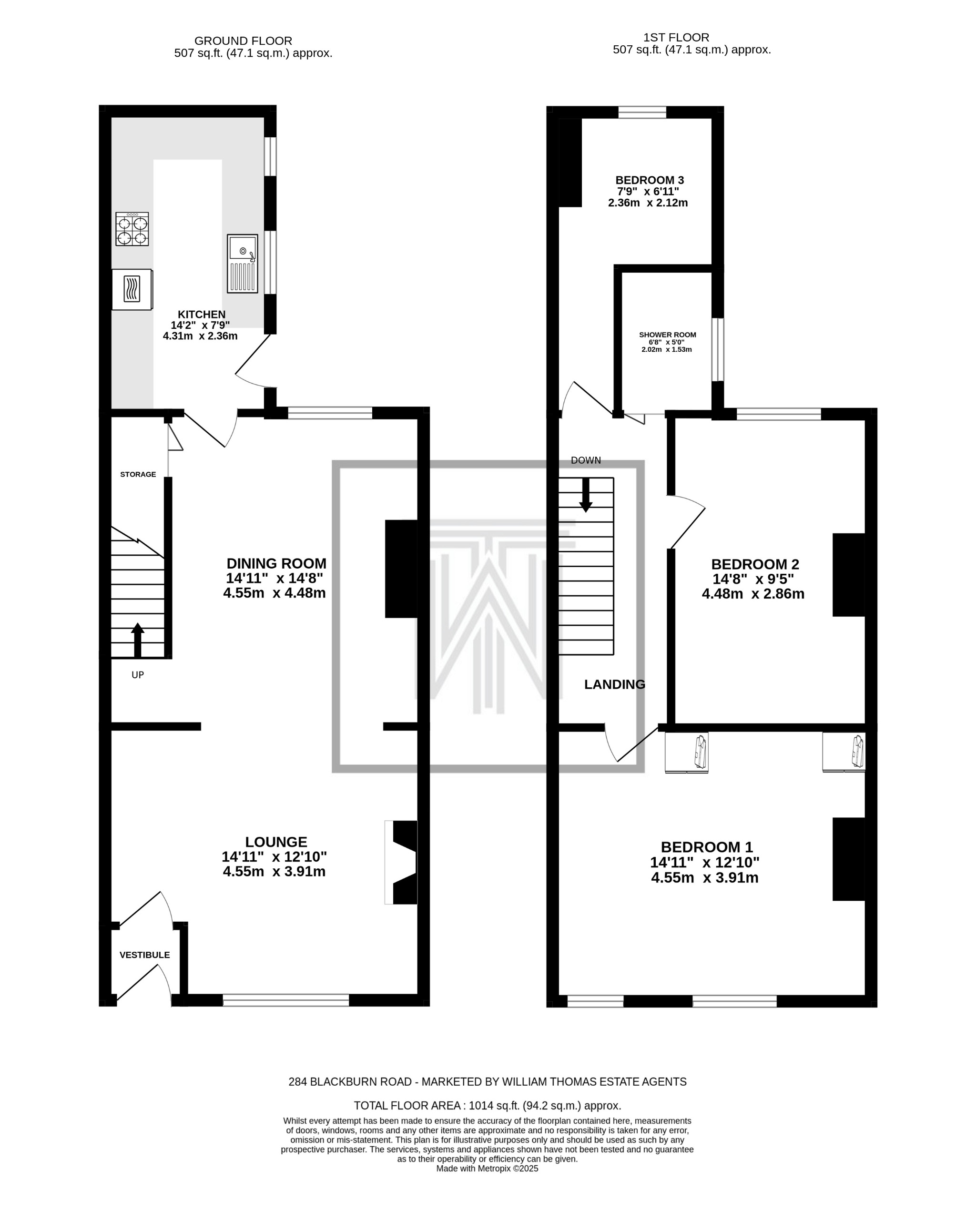 3 bedroom mid terraced house For Sale in Darwen - Floorplan 1.