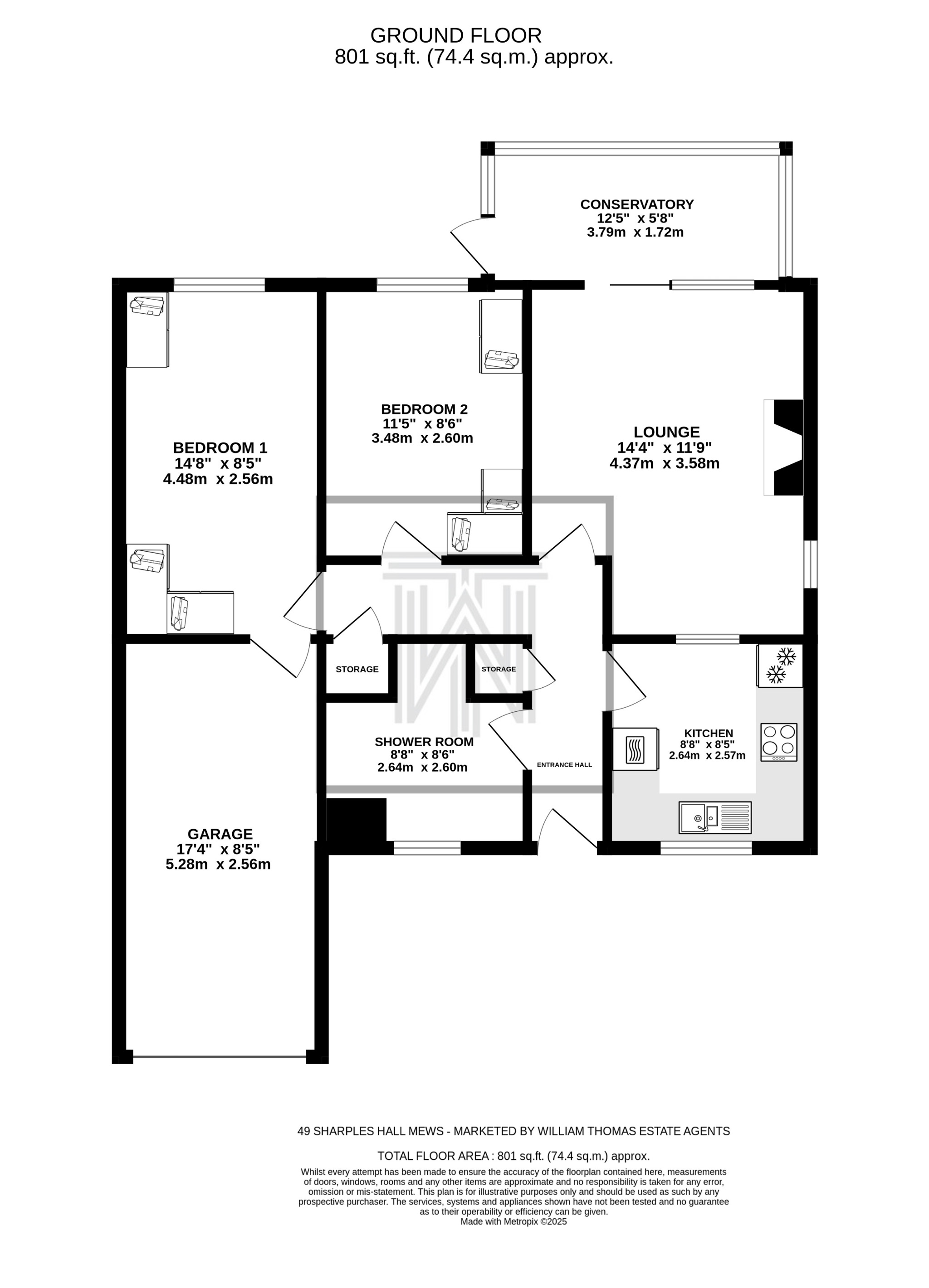 2 bedroom semi-detached bungalow For Sale in Bolton - Floorplan 1.