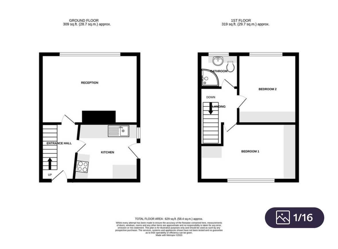 2 bedroom semi-detached house For Sale in Bolton - Floorplan 1.