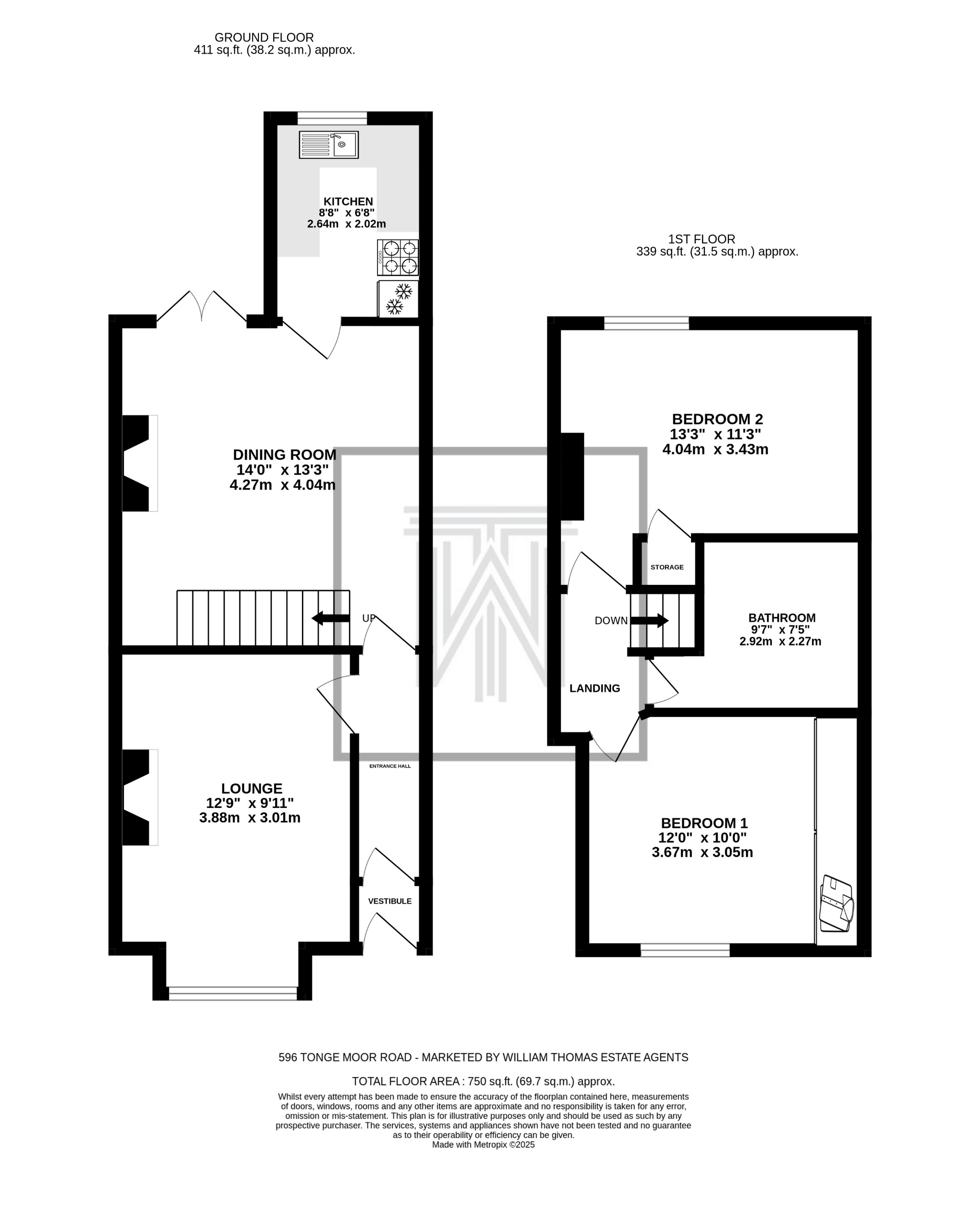 2 bedroom mid terraced house For Sale in Bolton - Floorplan 1.