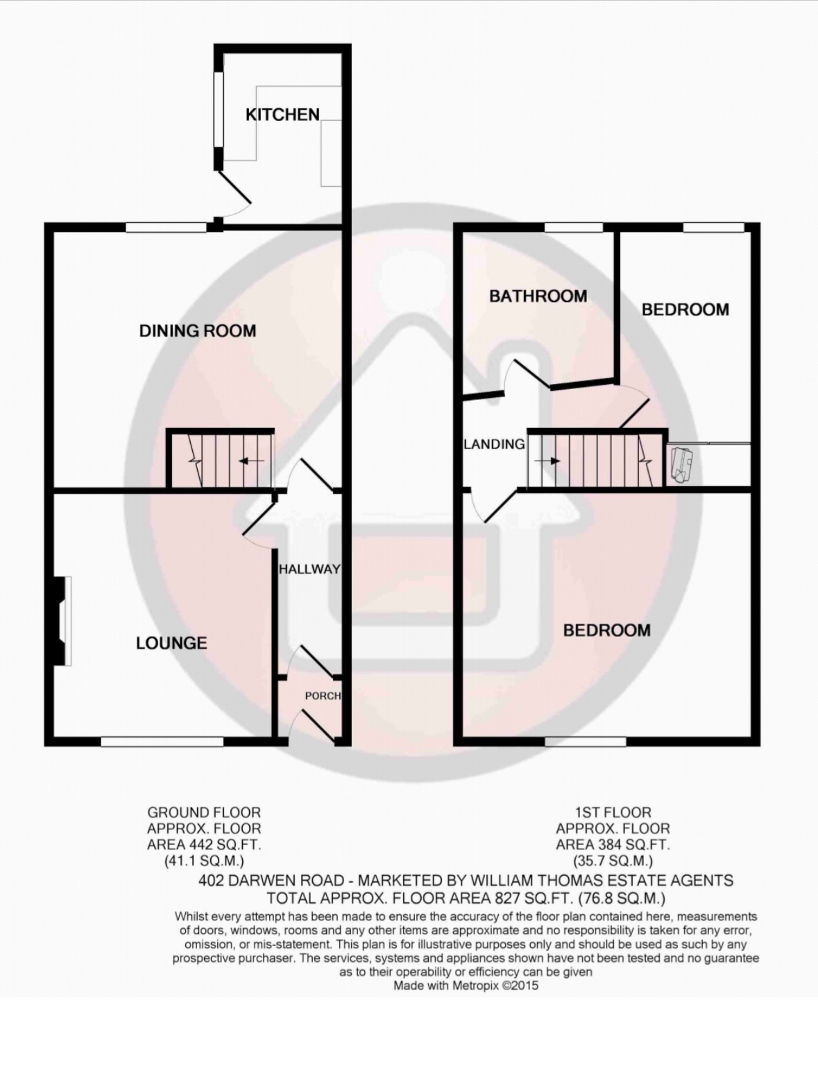 2 bedroom mid terraced house Sale Agreed in Bolton - Floorplan 1.