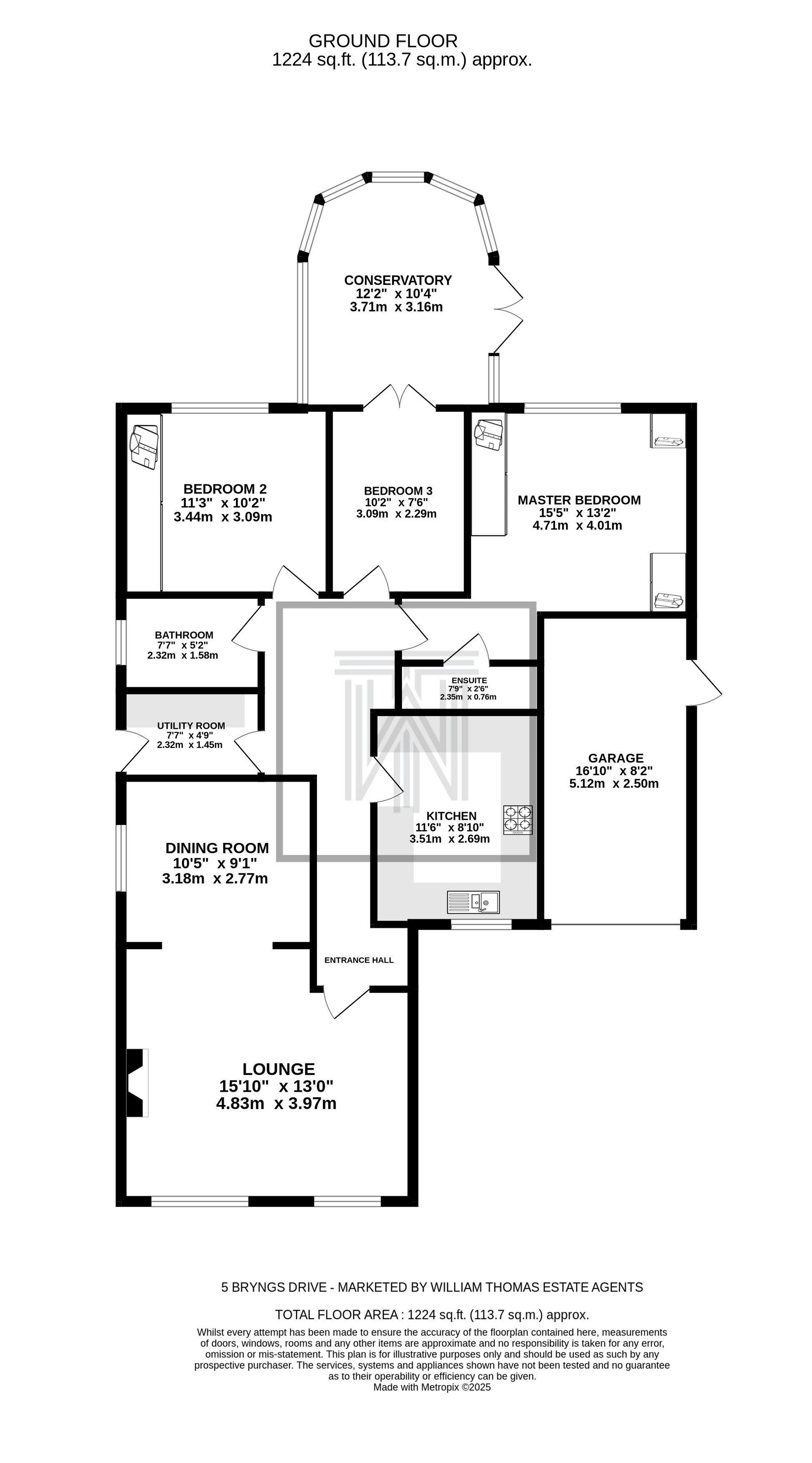 3 bedroom detached bungalow Sale Agreed in Bolton - Floorplan 1.
