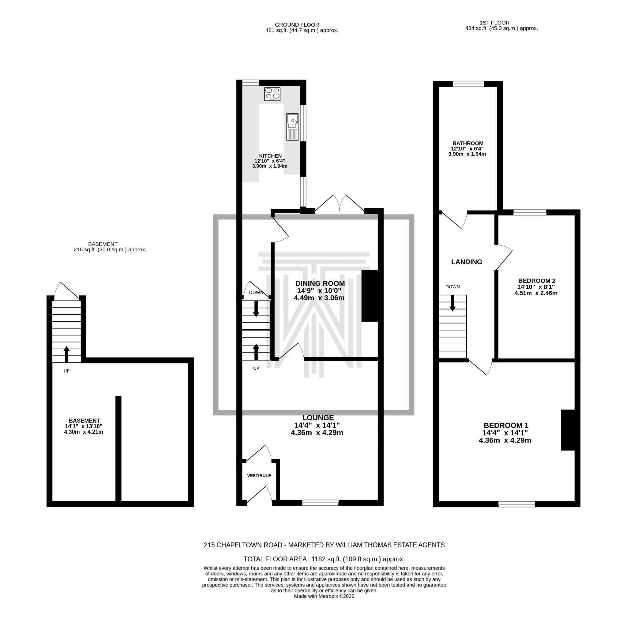2 bedroom cottage house For Sale in Bolton - Floorplan 1.