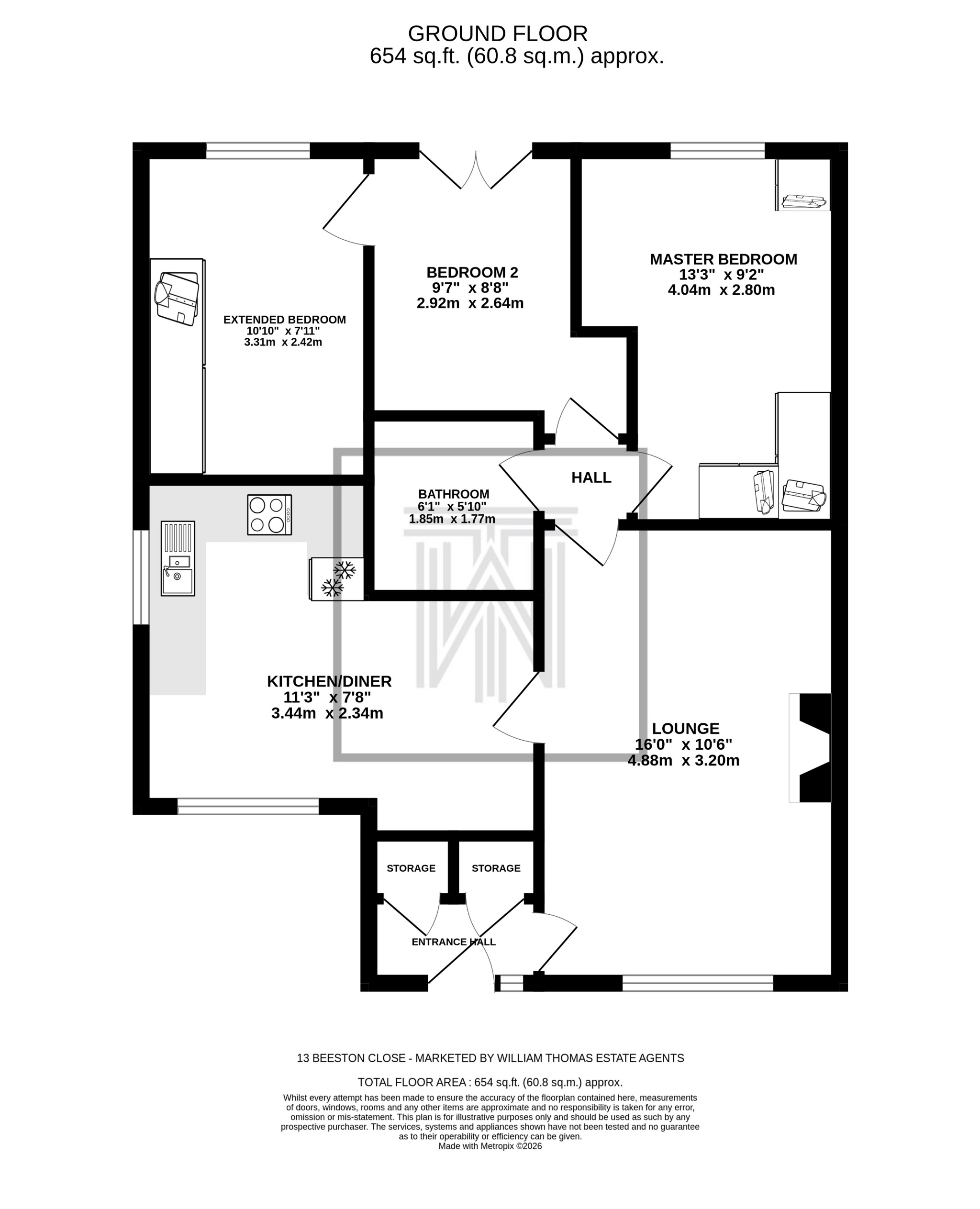 3 bedroom semi-detached bungalow For Sale in Bolton - Floorplan 1.