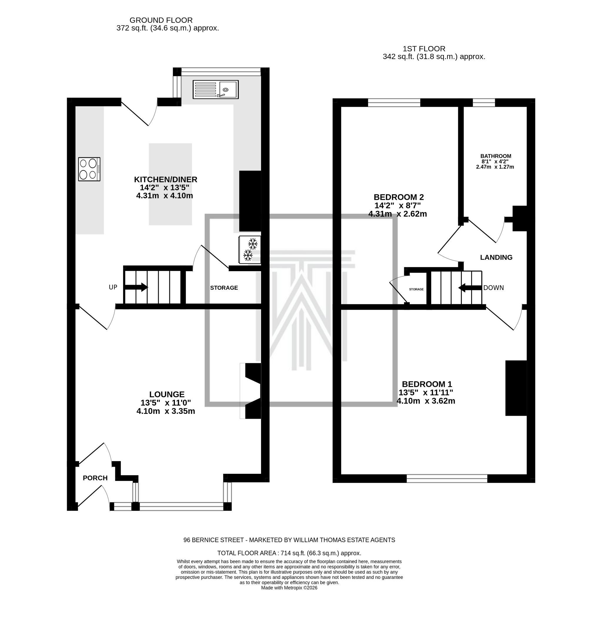 2 bedroom mid terraced house For Sale in Bolton - Floorplan 1.