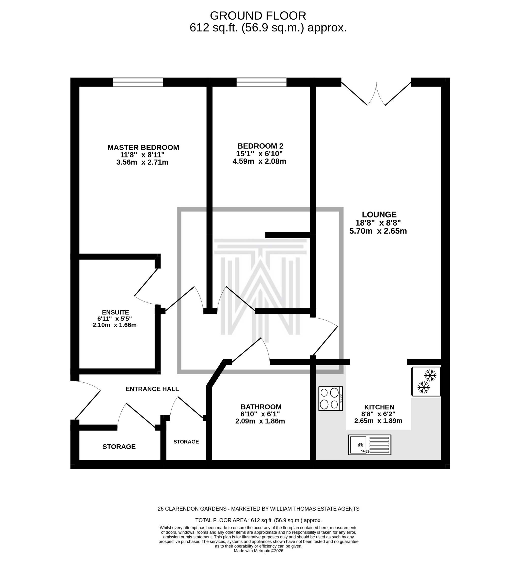 2 bedroom apartment flat/apartment Sale Agreed in Bolton - Floorplan 1.