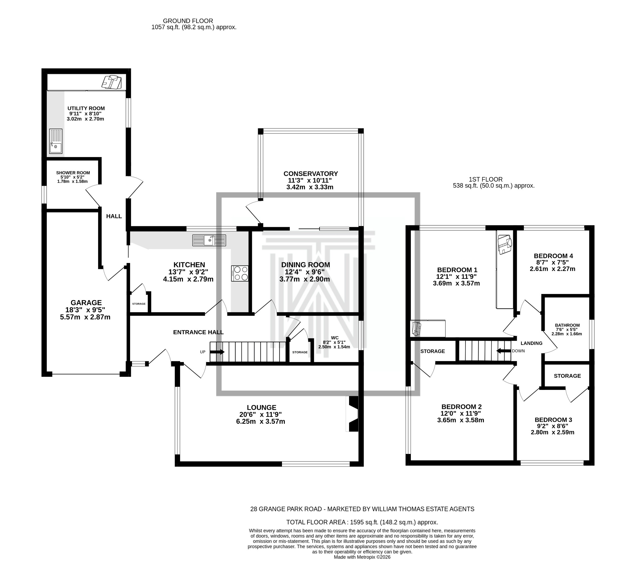 4 bedroom detached house Sale Agreed in Bolton - Floorplan 1.