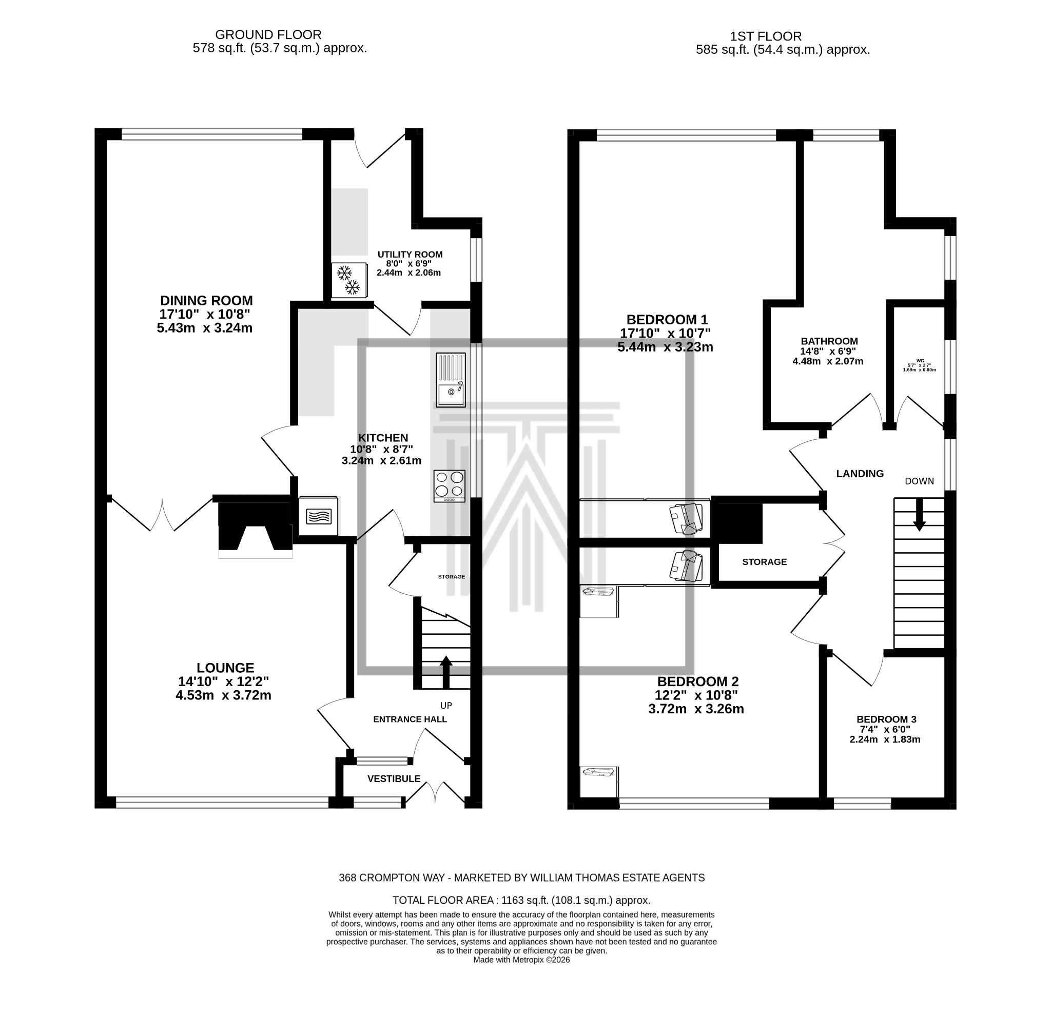 3 bedroom semi-detached house Sale Agreed in Bolton - Floorplan 1.
