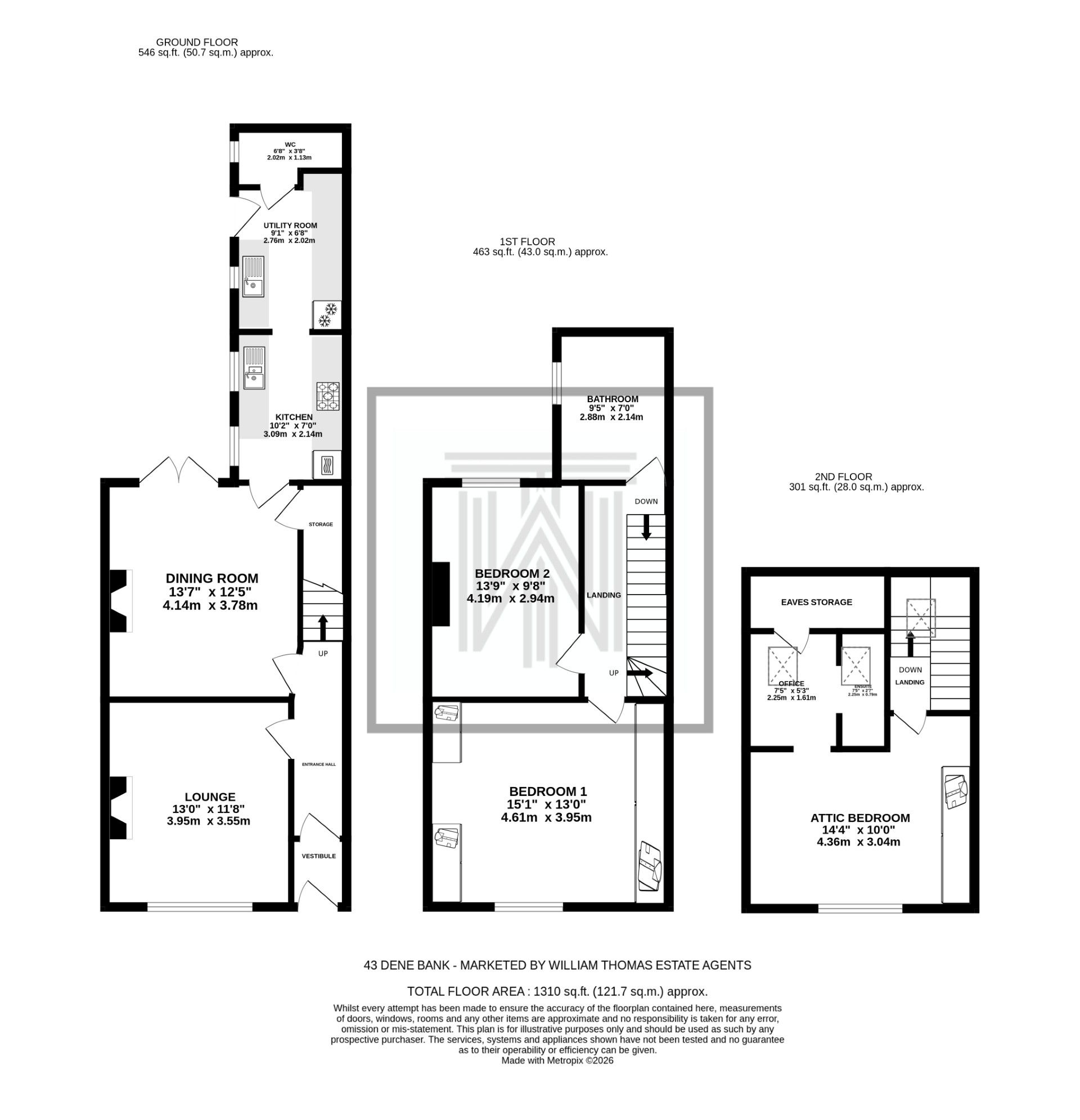 3 bedroom mid terraced house For Sale in Bolton - Floor Plan.