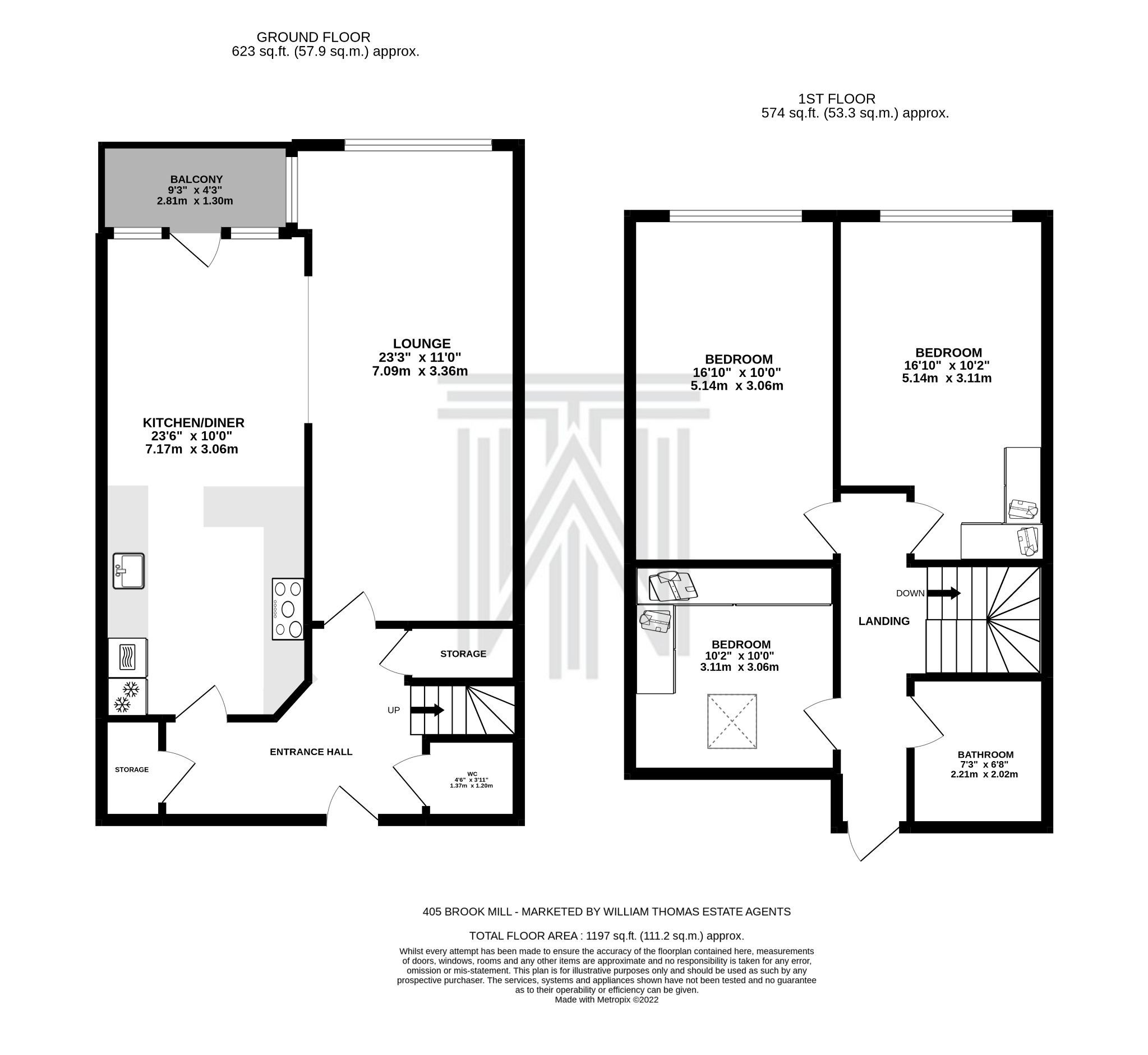3 bedroom penthouse flat/apartment For Sale in Bolton - Floorplan 1.