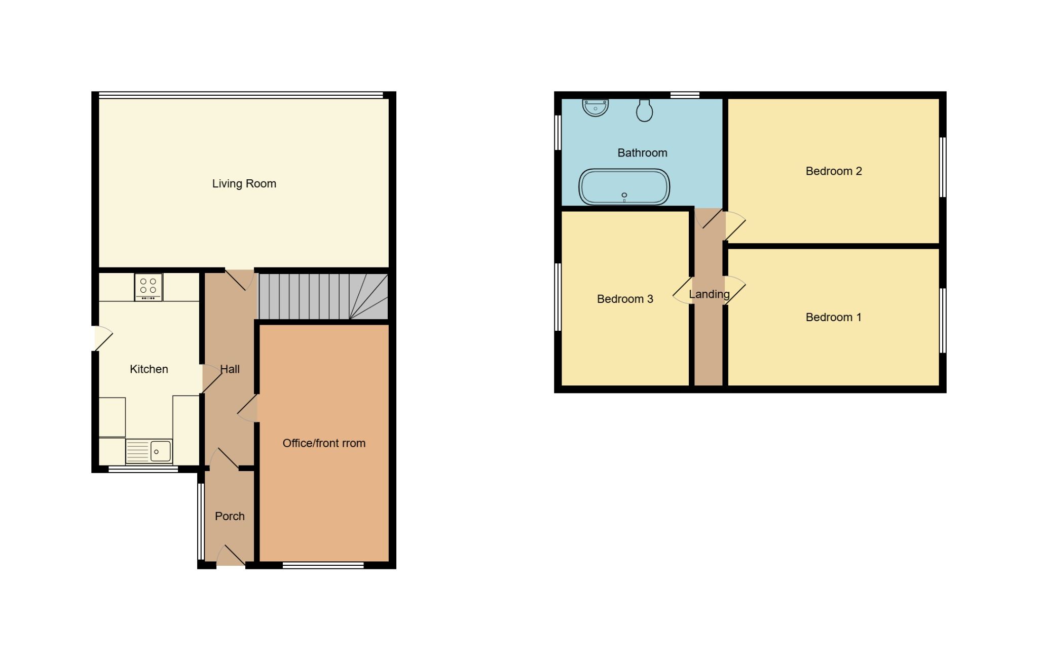 3 bedroom semi-detached house To Let in Bedworth - Floorplan 1.