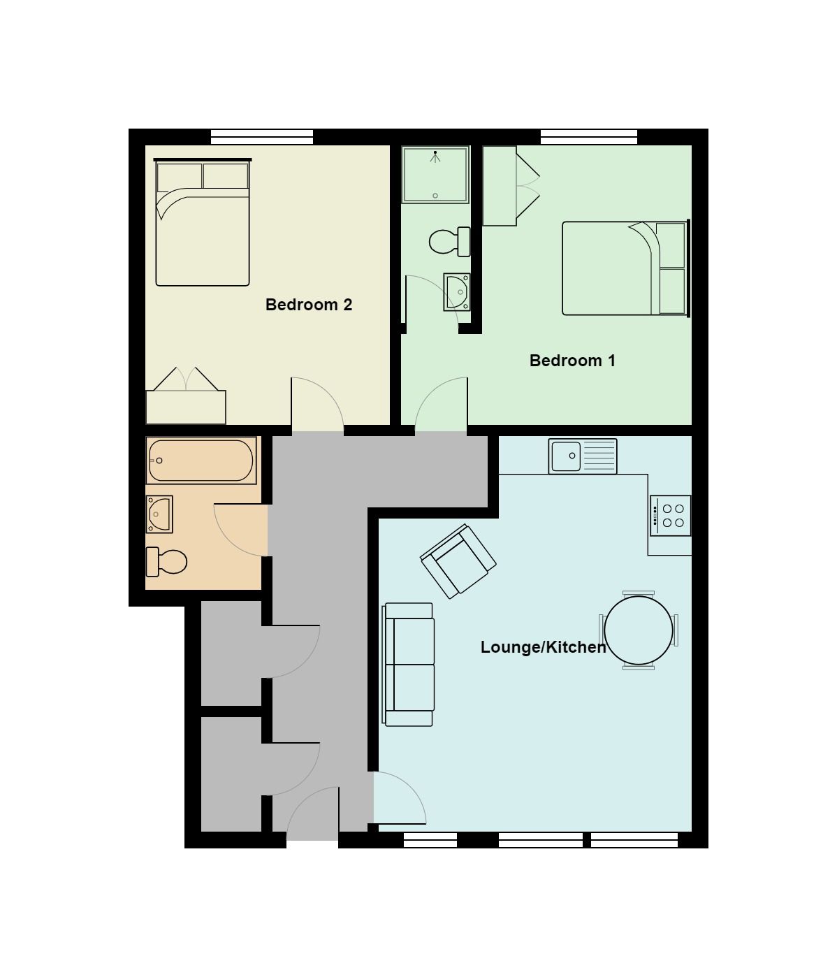 2 bedroom apartment flat/apartment To Let in Coventry - Floorplan 1.