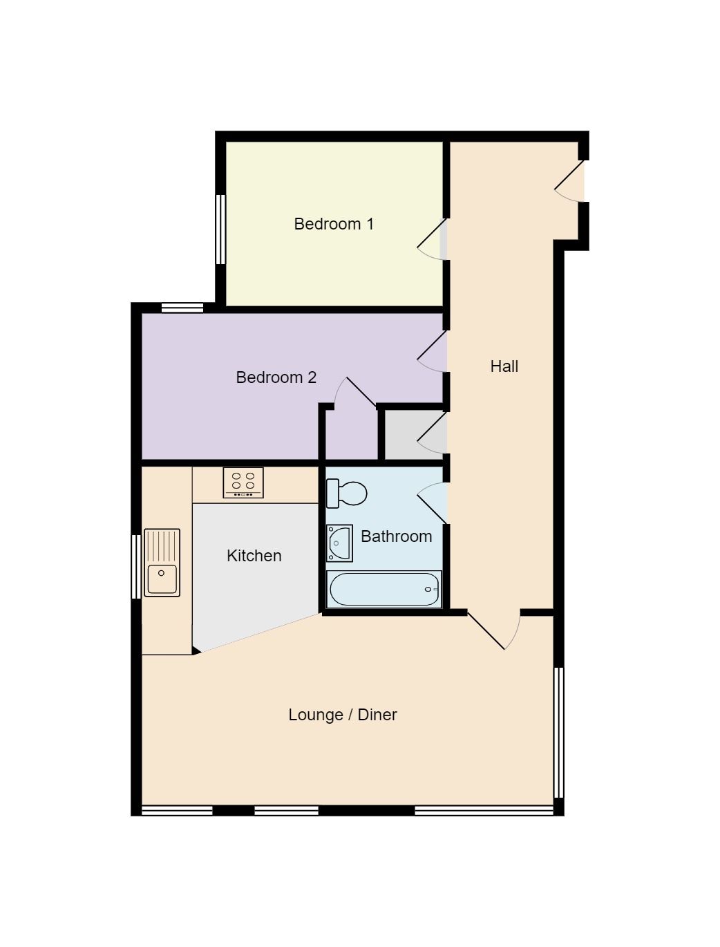 2 bedroom apartment flat/apartment To Let in Coventry - Floorplan 2.