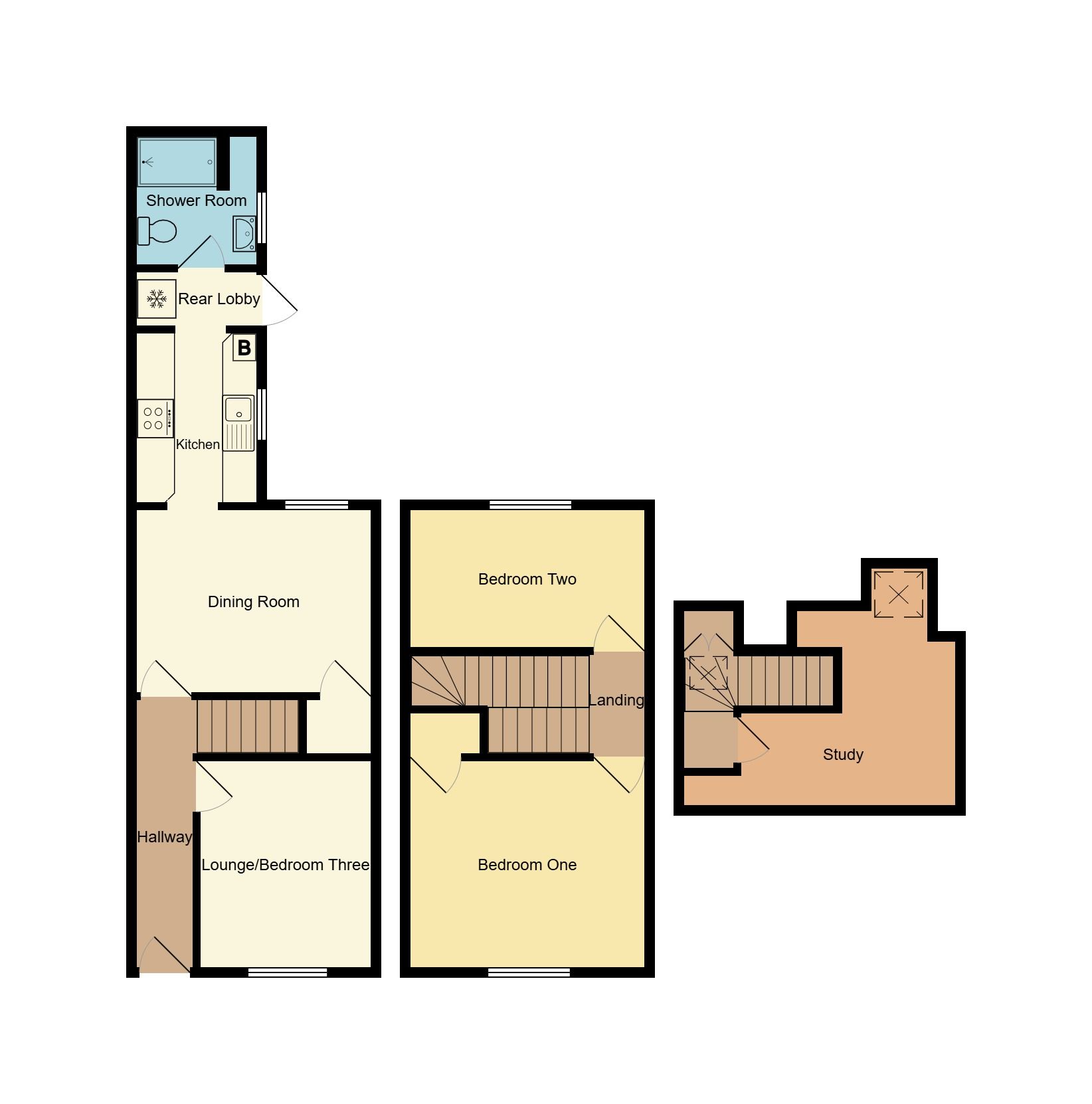 2 bedroom mid terraced house To Let in Coventry - Floorplan 1.