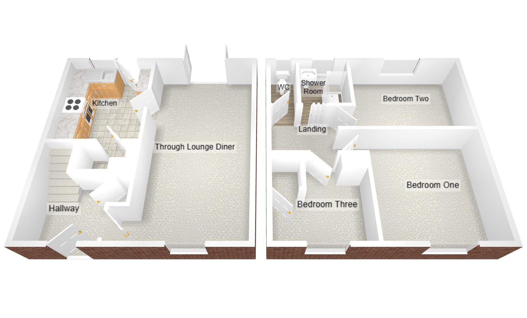 3 bedroom semi-detached house For Sale in Bedworth - Floorplan 2.