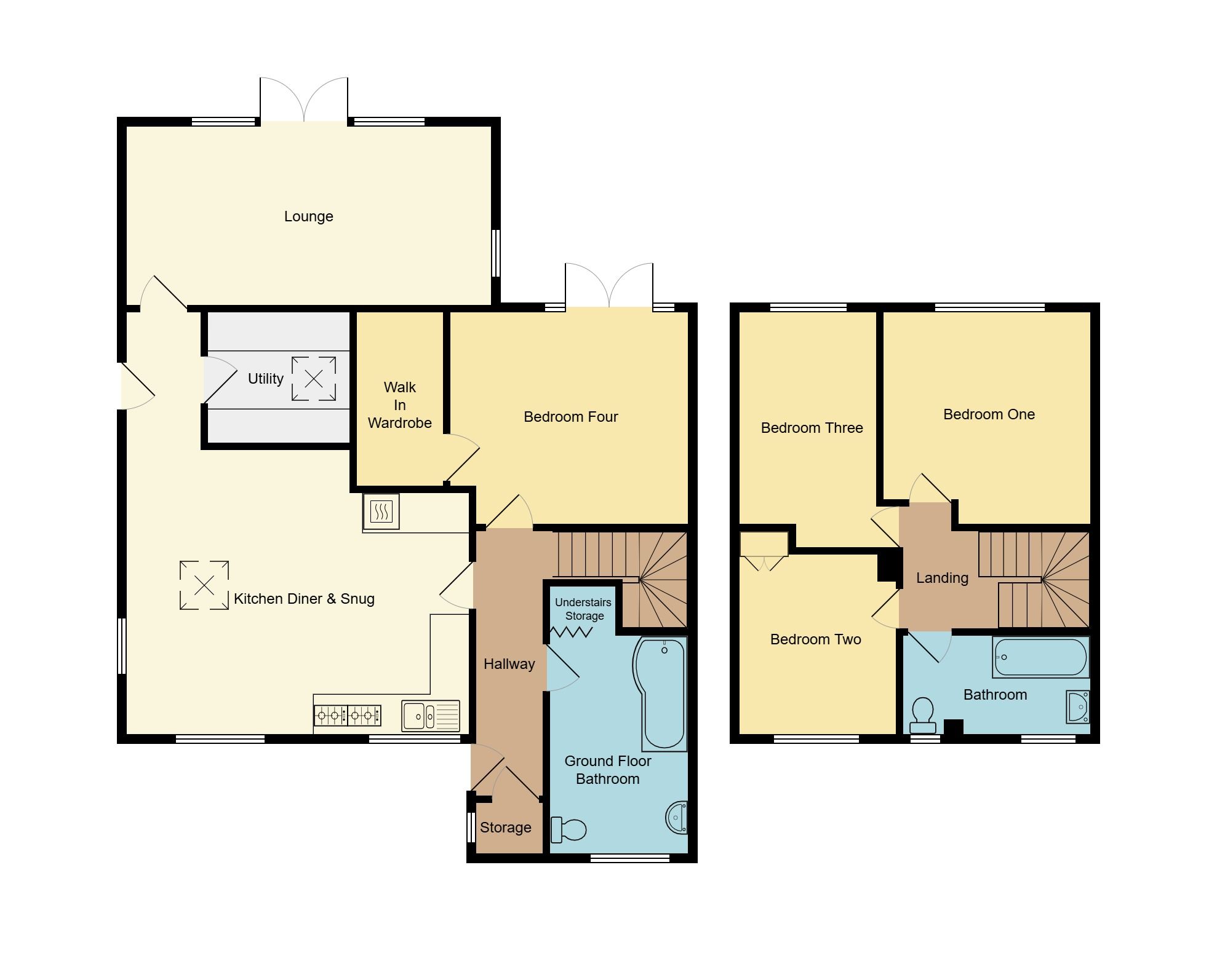 4 bedroom end terraced house For Sale in Coventry - Floorplan 1.