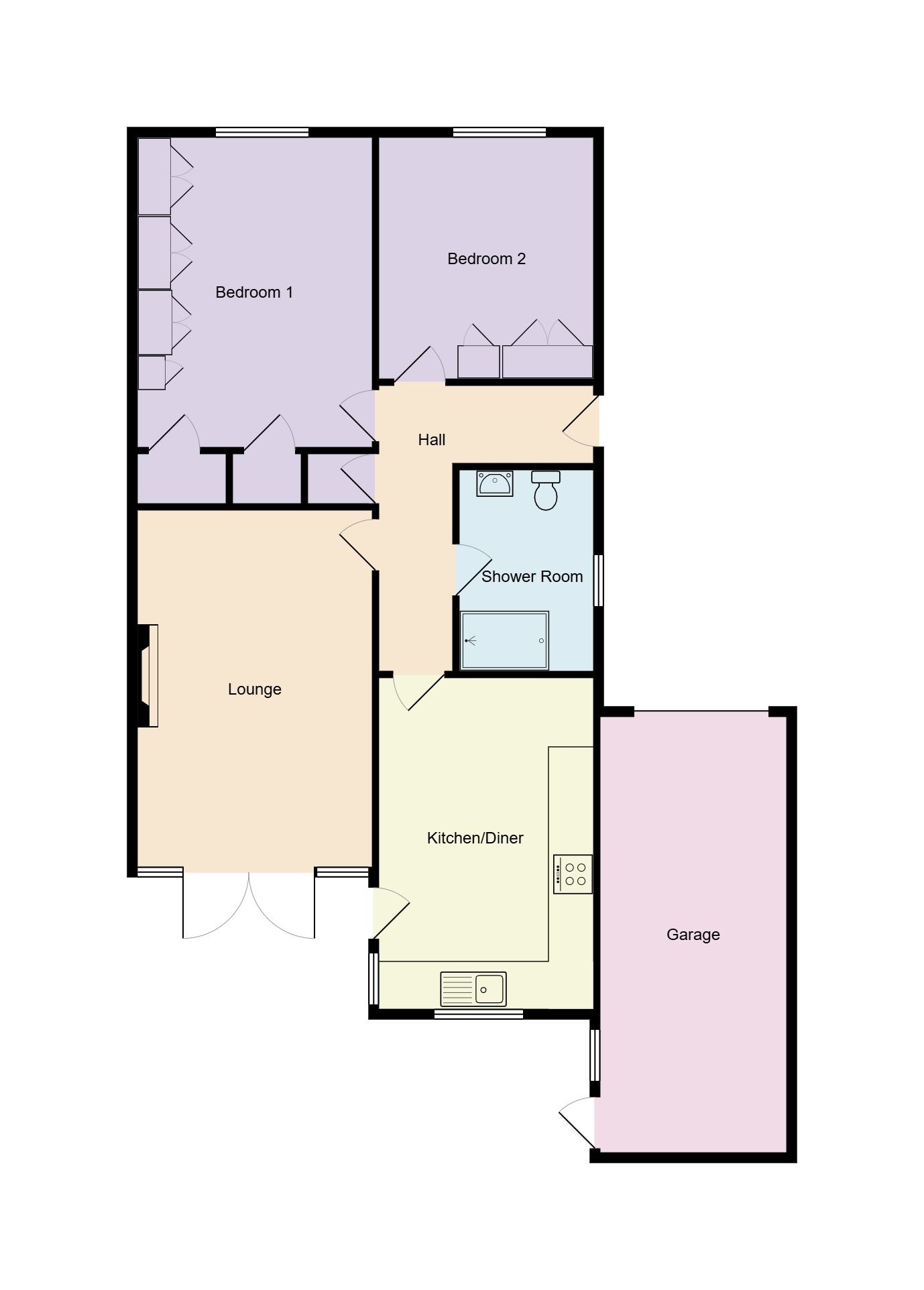 2 bedroom semi-detached bungalow For Sale in Coventry - Floorplan 1.