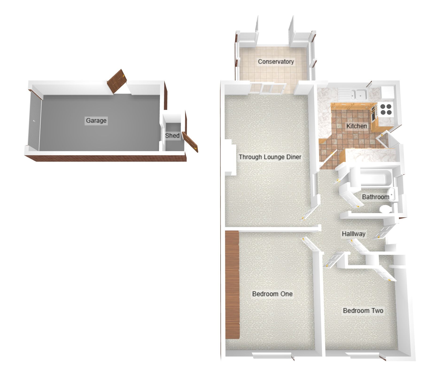 2 bedroom semi-detached bungalow For Sale in Coventry - Floorplan 2.