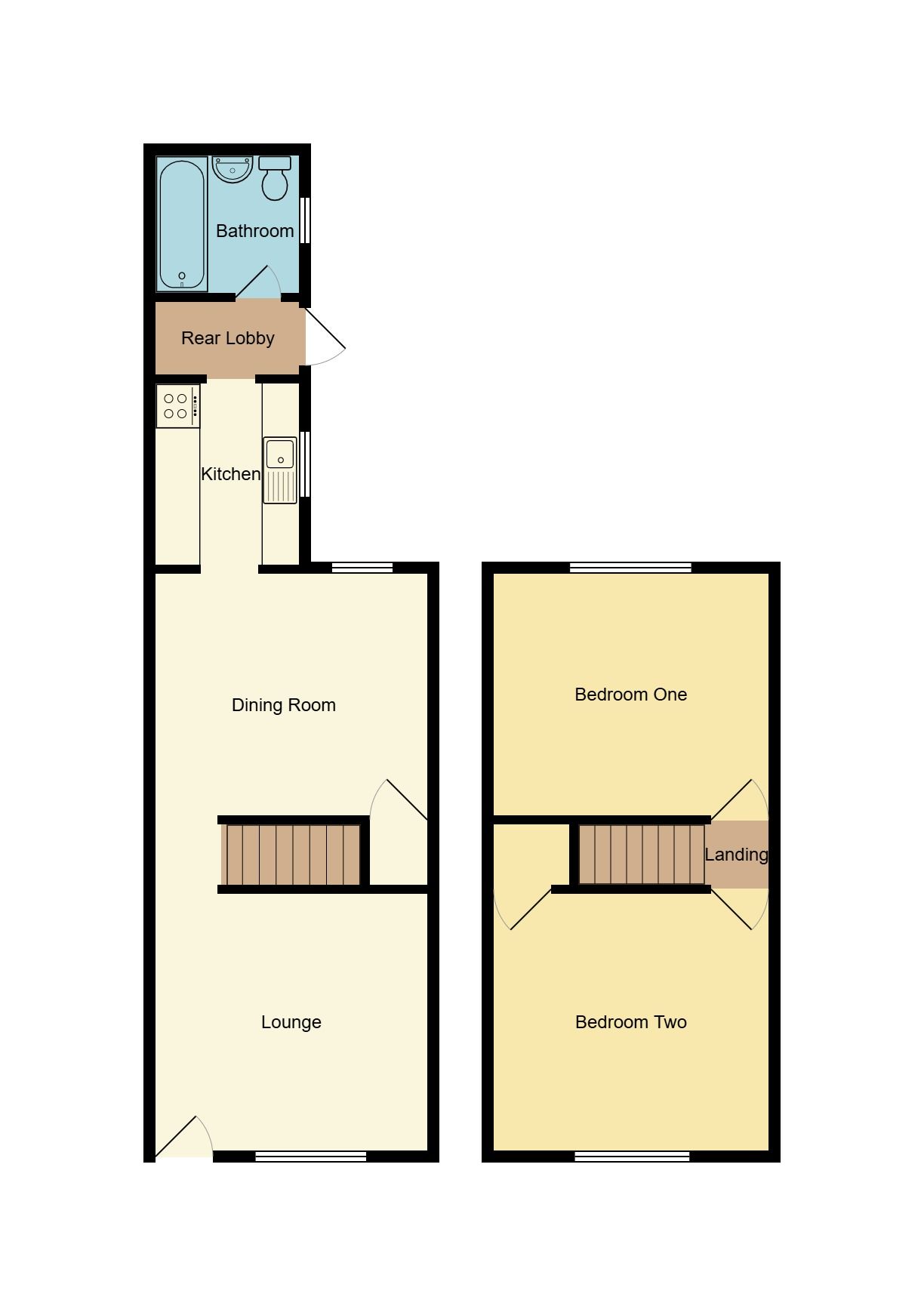 2 bedroom mid terraced house For Sale in Coventry - Floorplan 1.