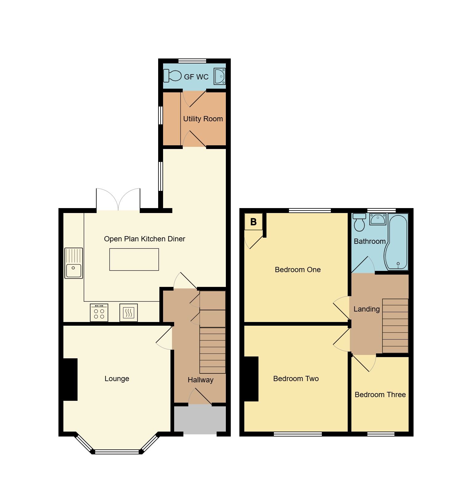 3 bedroom mid terraced house For Sale in Coventry - Floorplan 1.