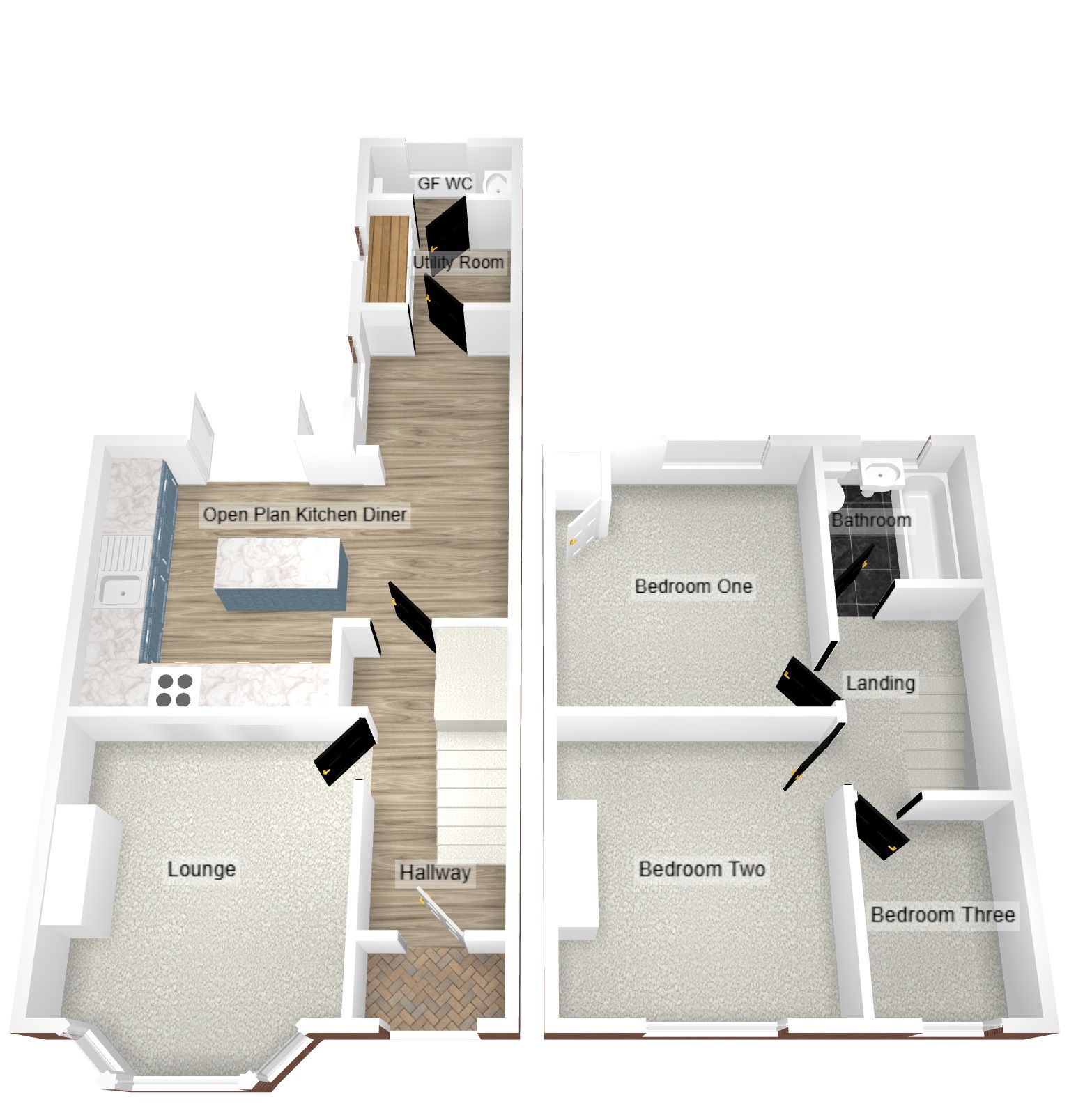 3 bedroom mid terraced house For Sale in Coventry - Floorplan 2.