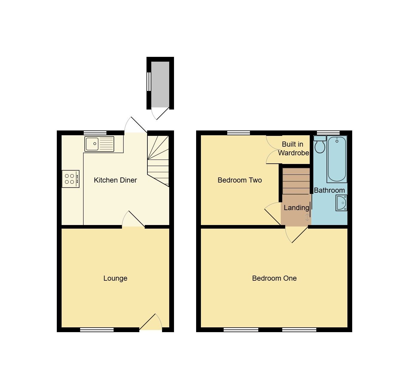2 bedroom mid terraced house For Sale in Coventry - Floorplan 1.