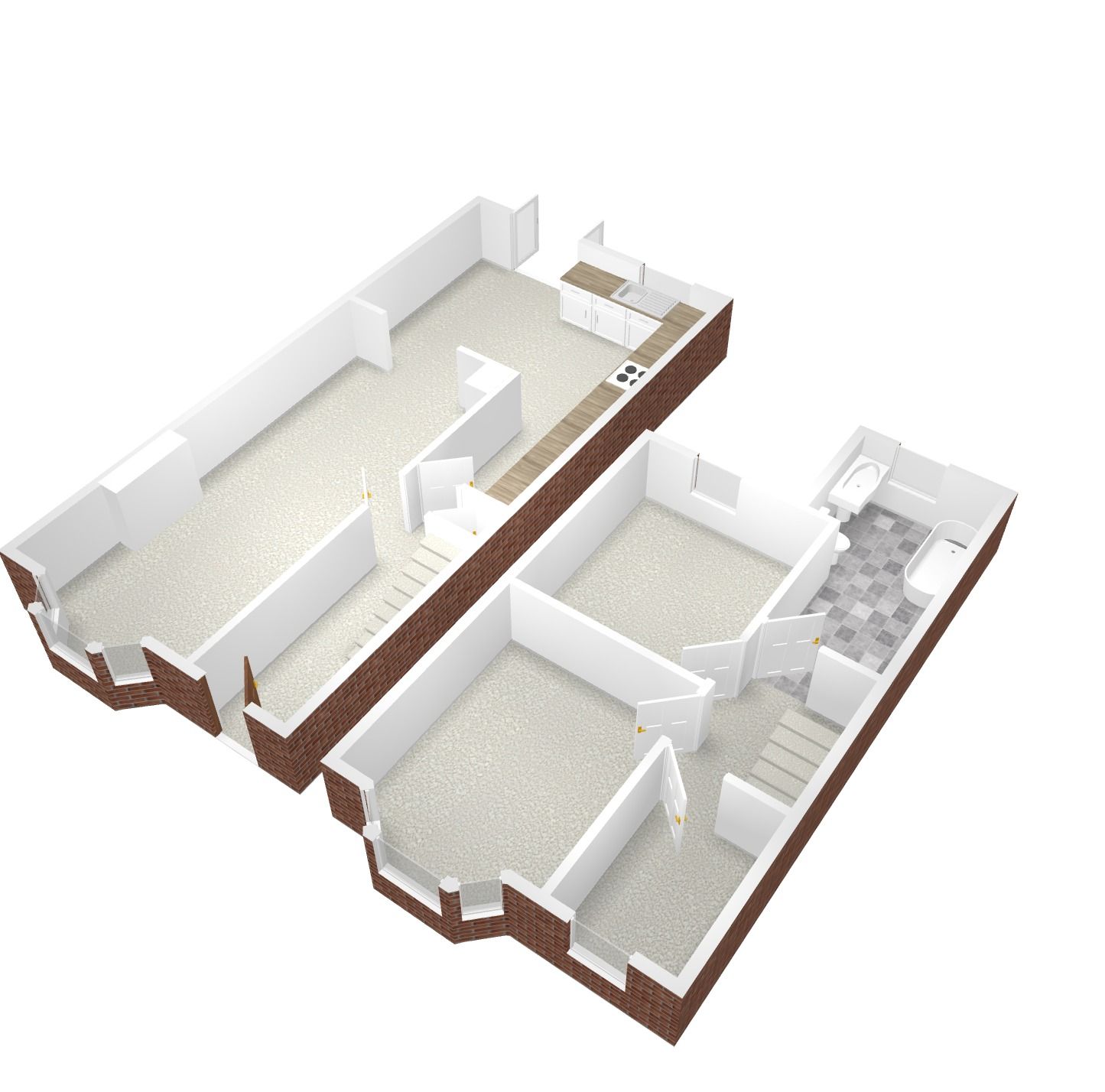 3 bedroom mid terraced house To Let in Coventry - Floorplan 1.