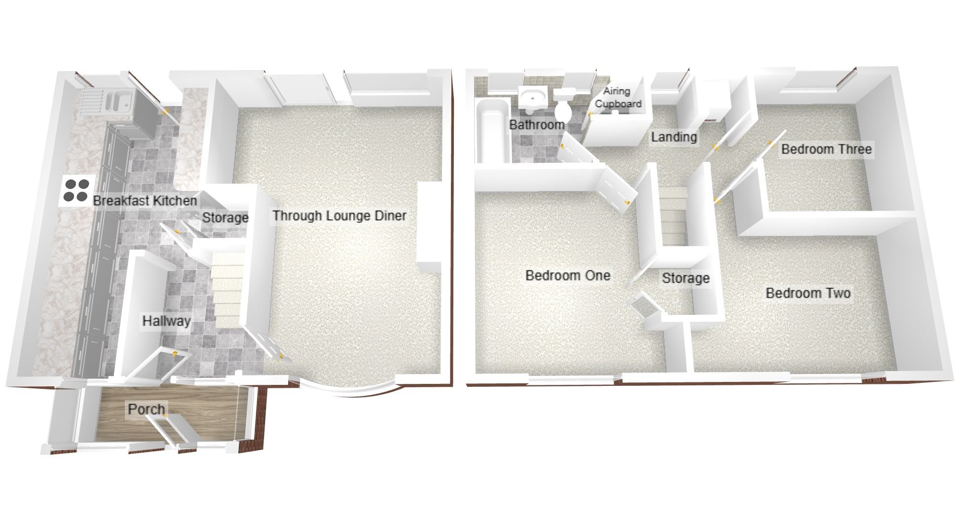 3 bedroom mid terraced house For Sale in Coventry - Floorplan 2.
