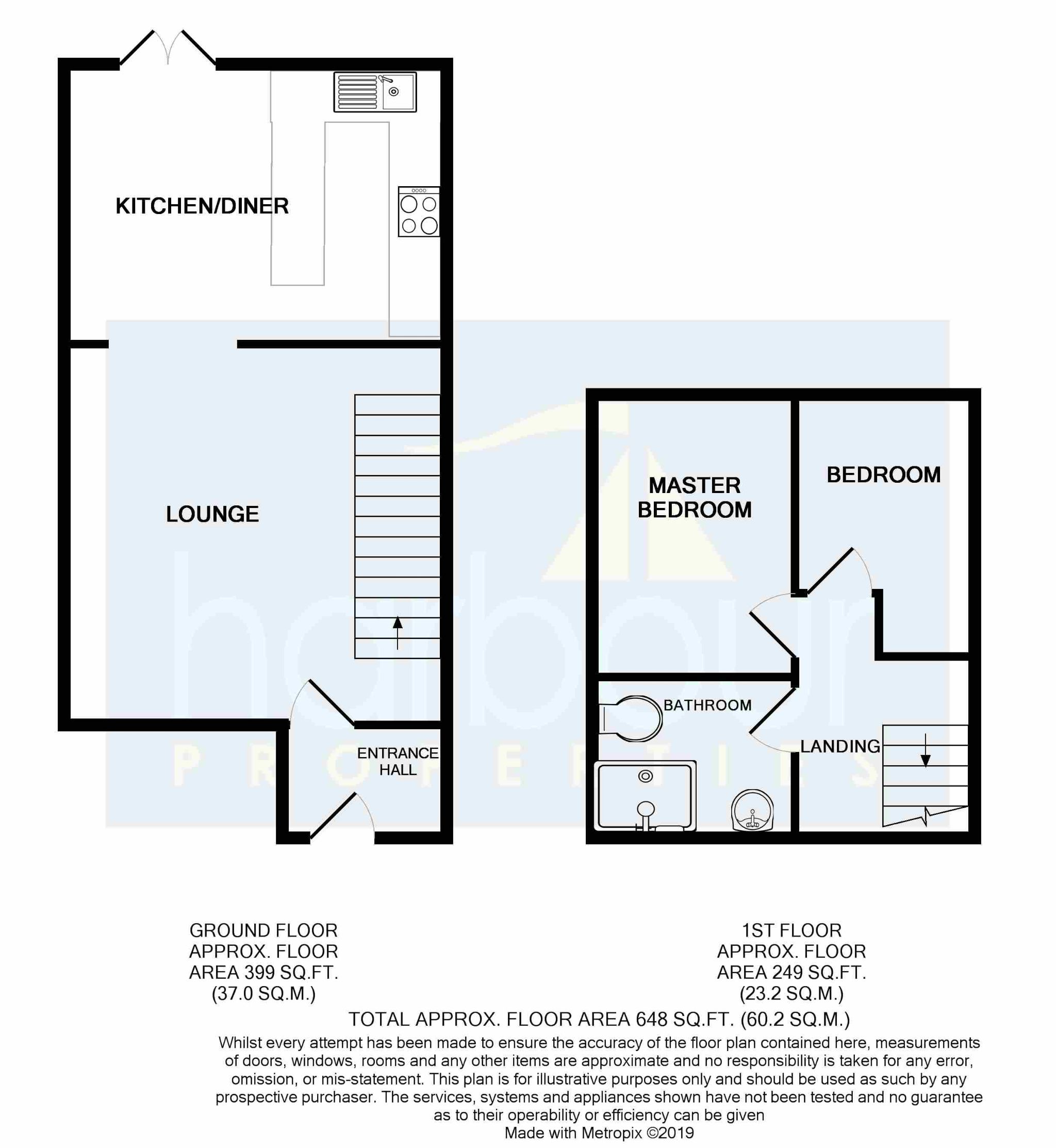 2 bedroom semi-detached house For Sale in Preston - Floorplan 1