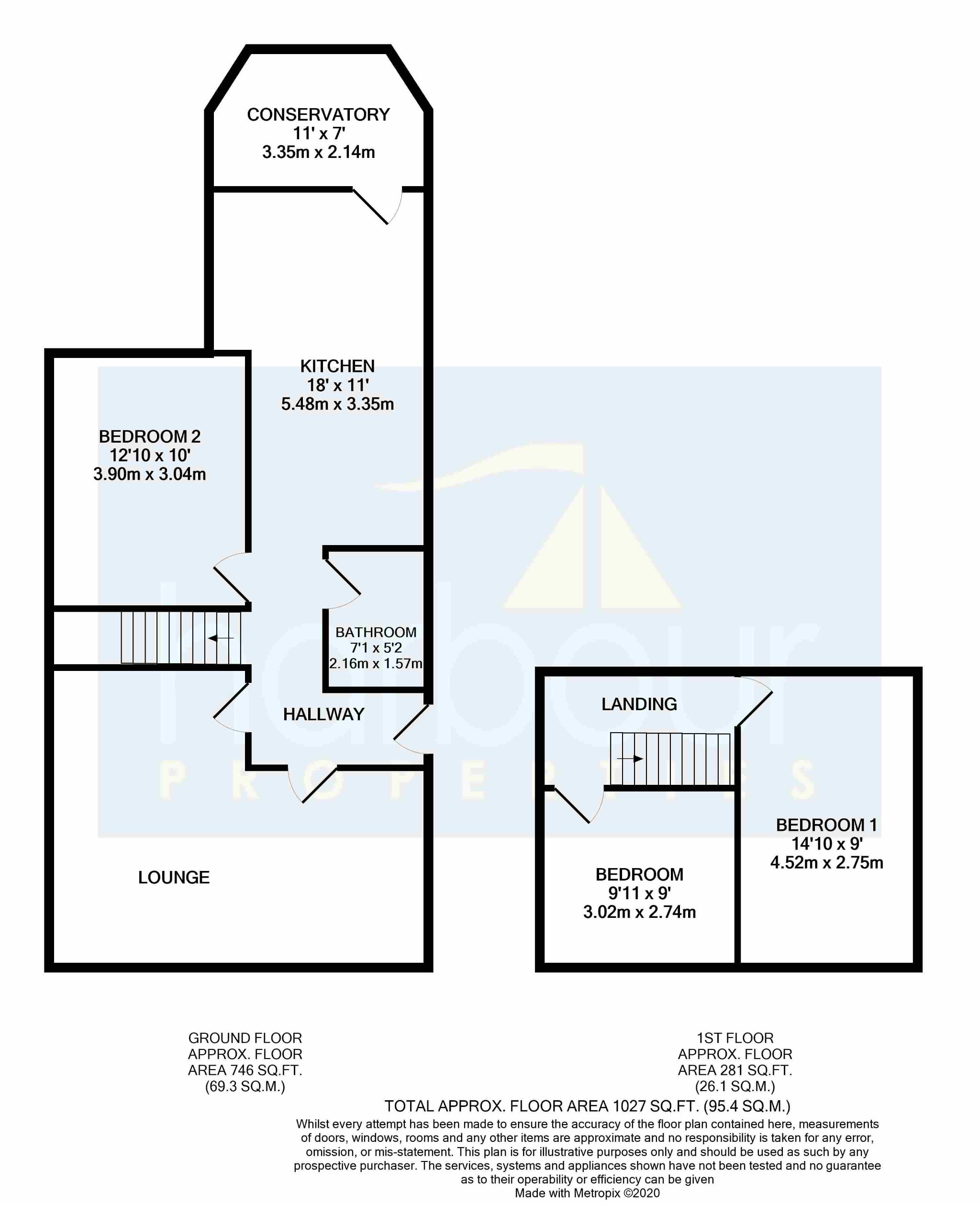 3 bedroom semi-detached bungalow Sold STC in Preston - Floorplan 1