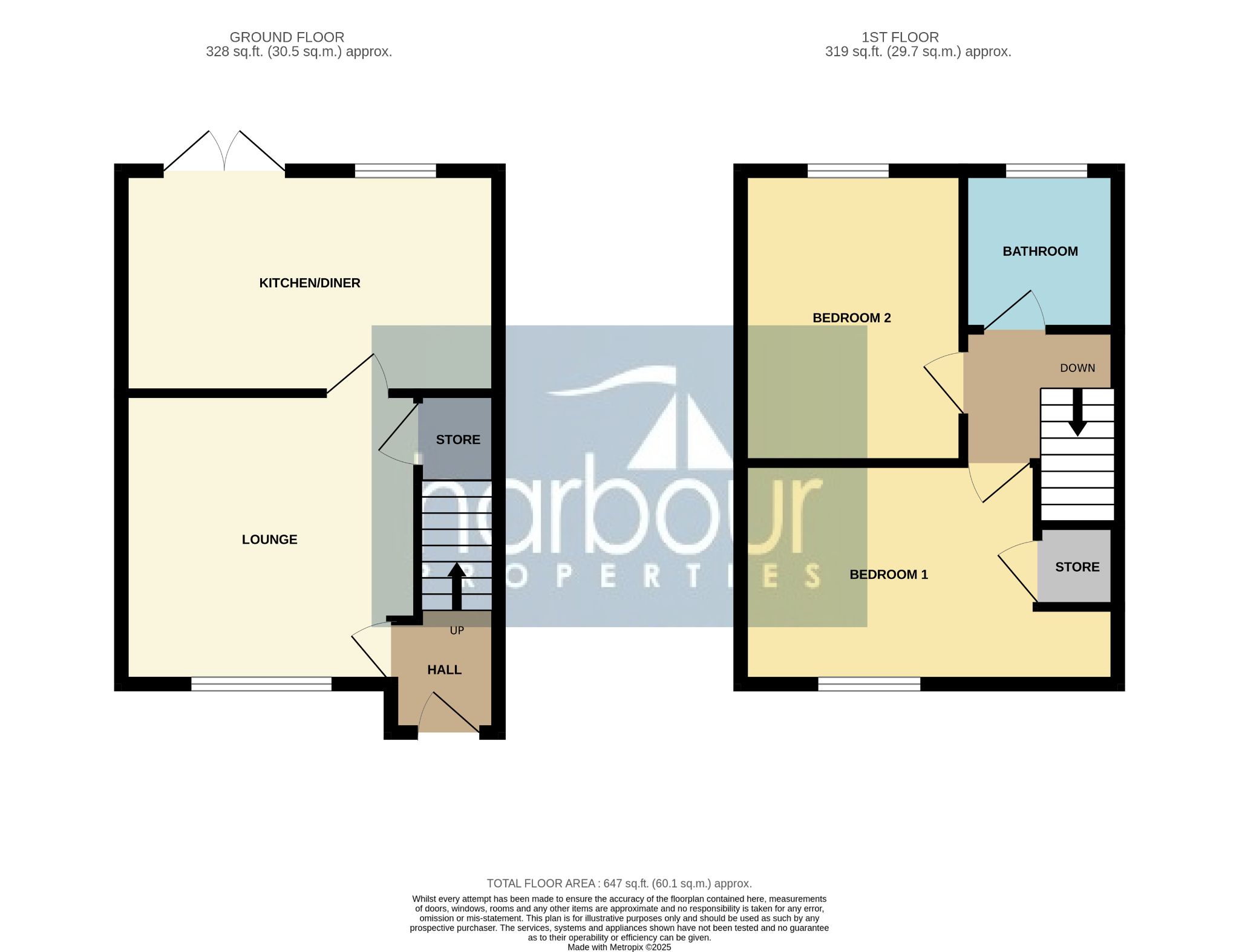 2 bedroom mews house For Sale in Preston - Floorplan 1