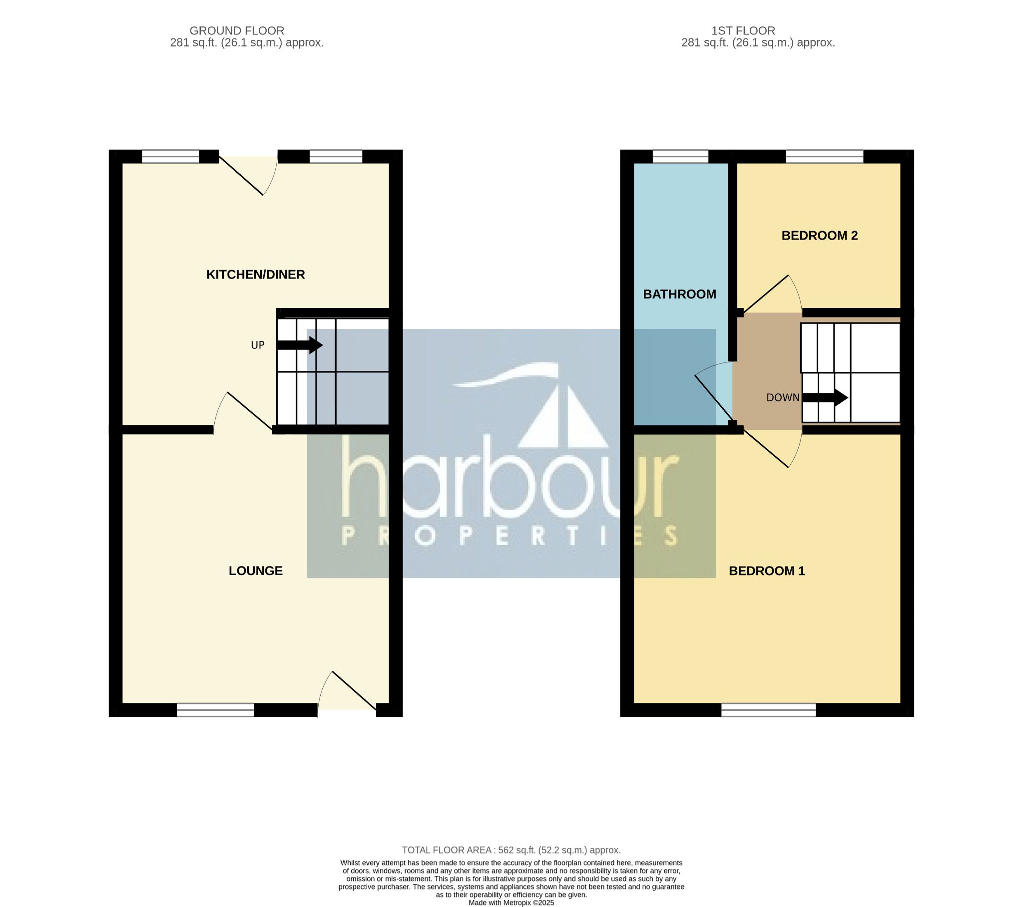 2 bedroom mid terraced house For Sale in Preston - Floorplan 1